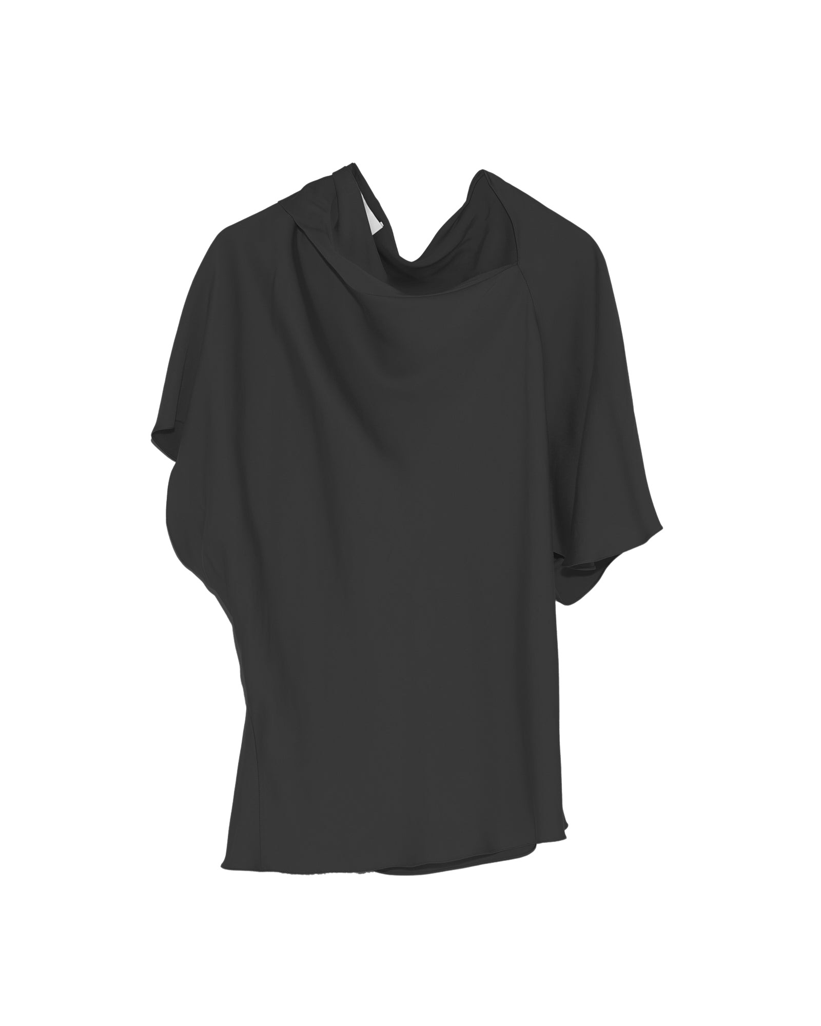Yves Salomon Asymmetric Top In Matte Satin Fabric