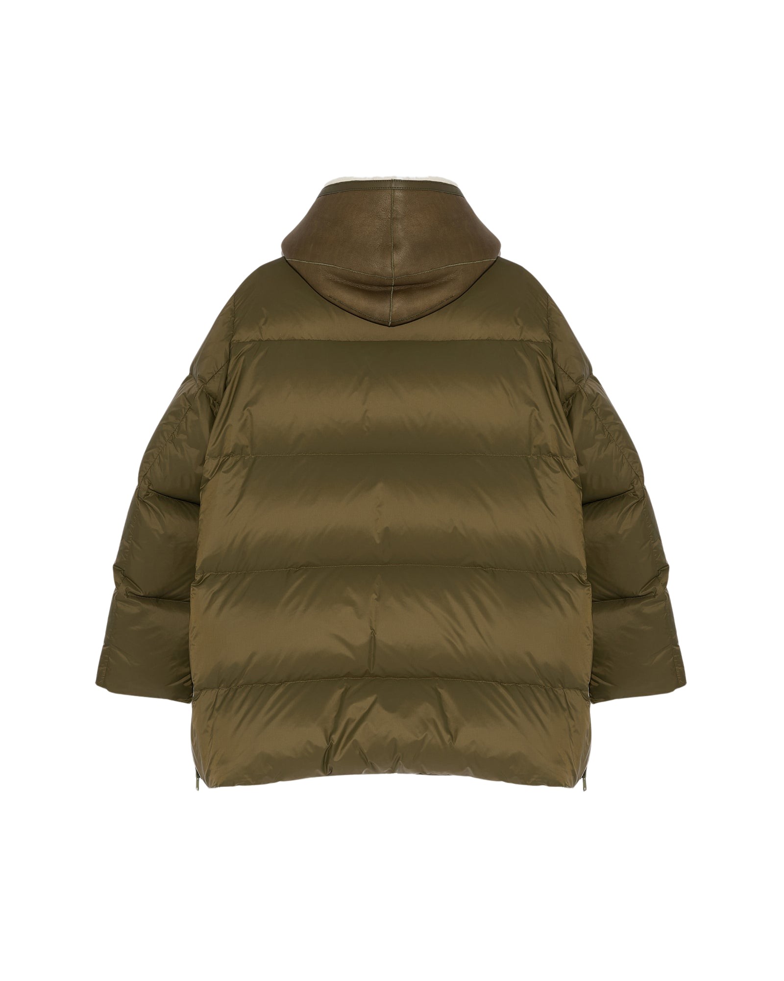 Yves Salomon Hooded Down Jacket In Nylon And Lamb