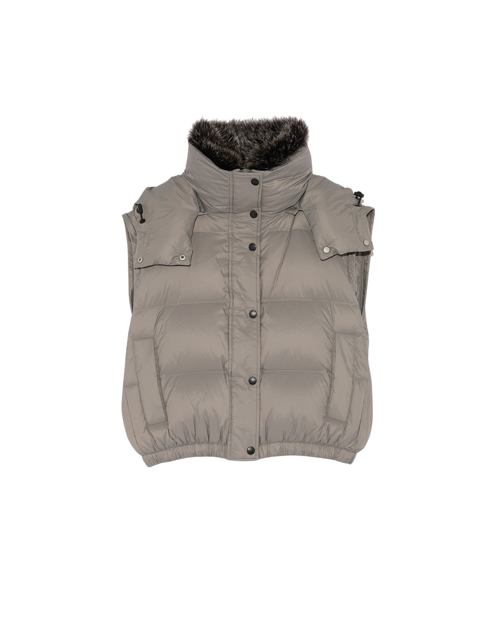 Yves Salomon Short Down Jacket With Fox Fur Collar