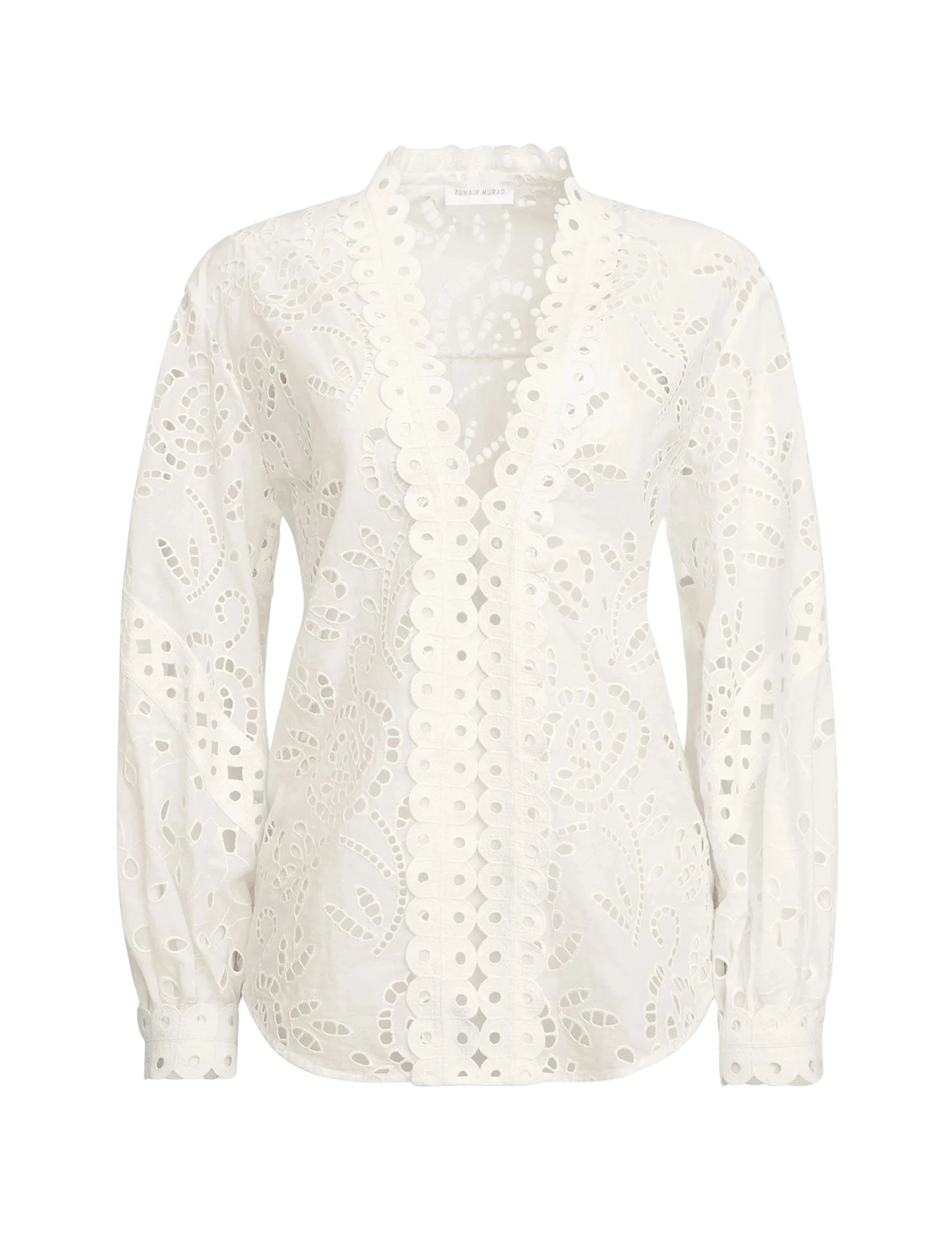 Zuhair-Murad-Broderie-Anglaise-Shirt-scaled34494_nobg Zuhair Murad Tops luxury Clothing from Luxury Handbags Marketplace