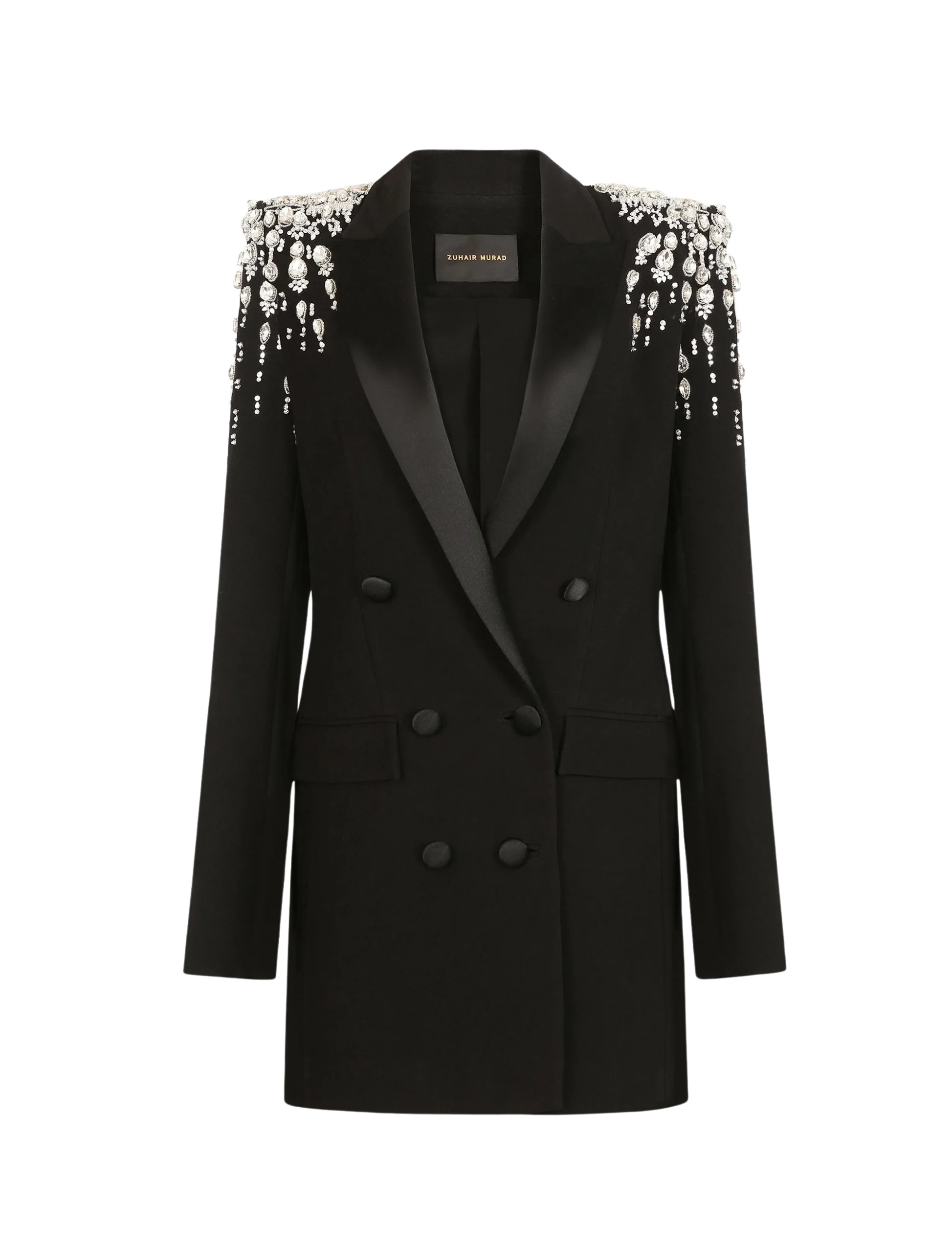 Zuhair Murad Cady Blazer-Like Beaded Mini Dress