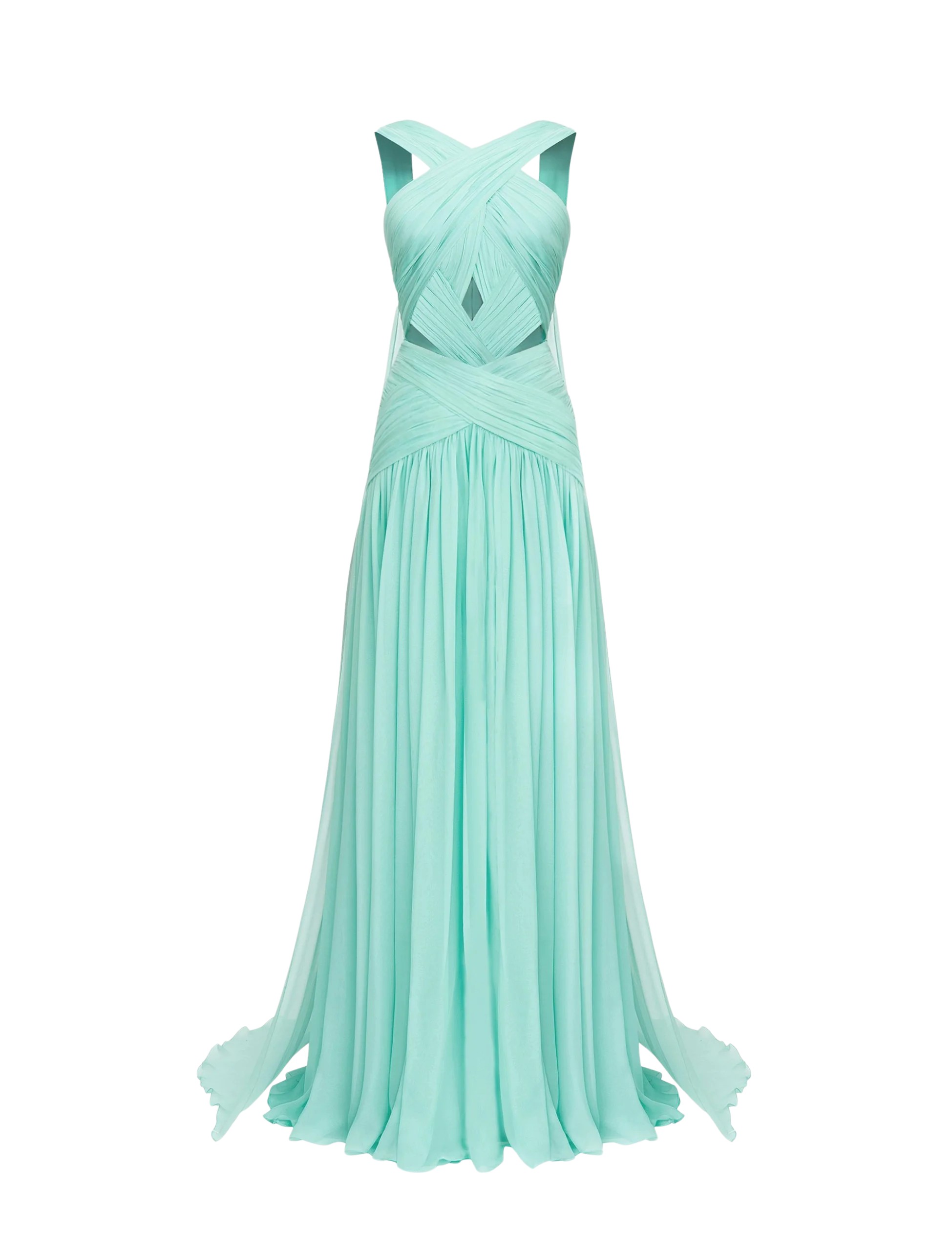 Zuhair Murad Chiffon Cut-Out Long Dress