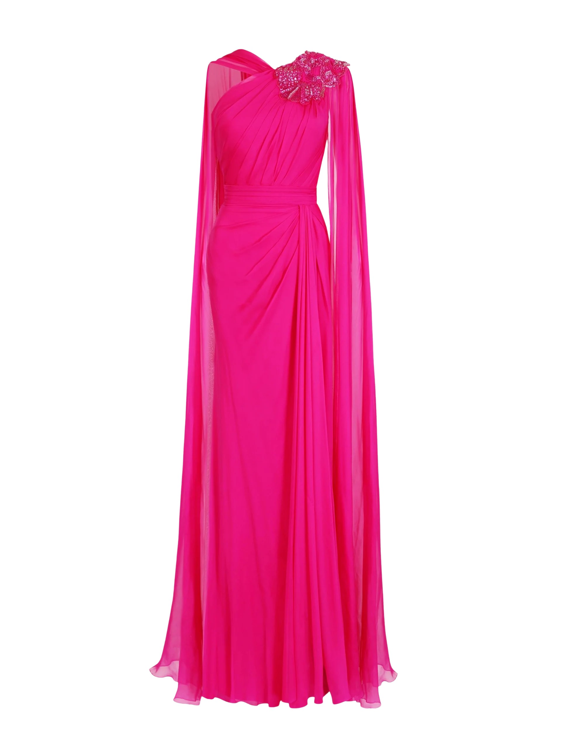 Zuhair Murad Chiffon One Sleeve Long Dress