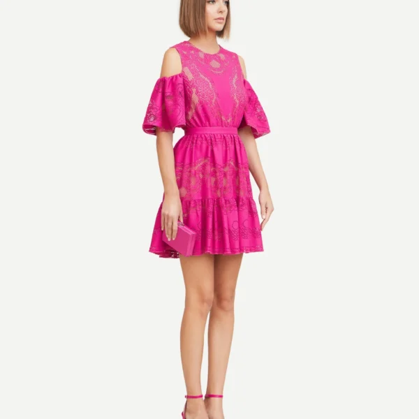 Zuhair Murad Deco Lace Mini Dress, view 3