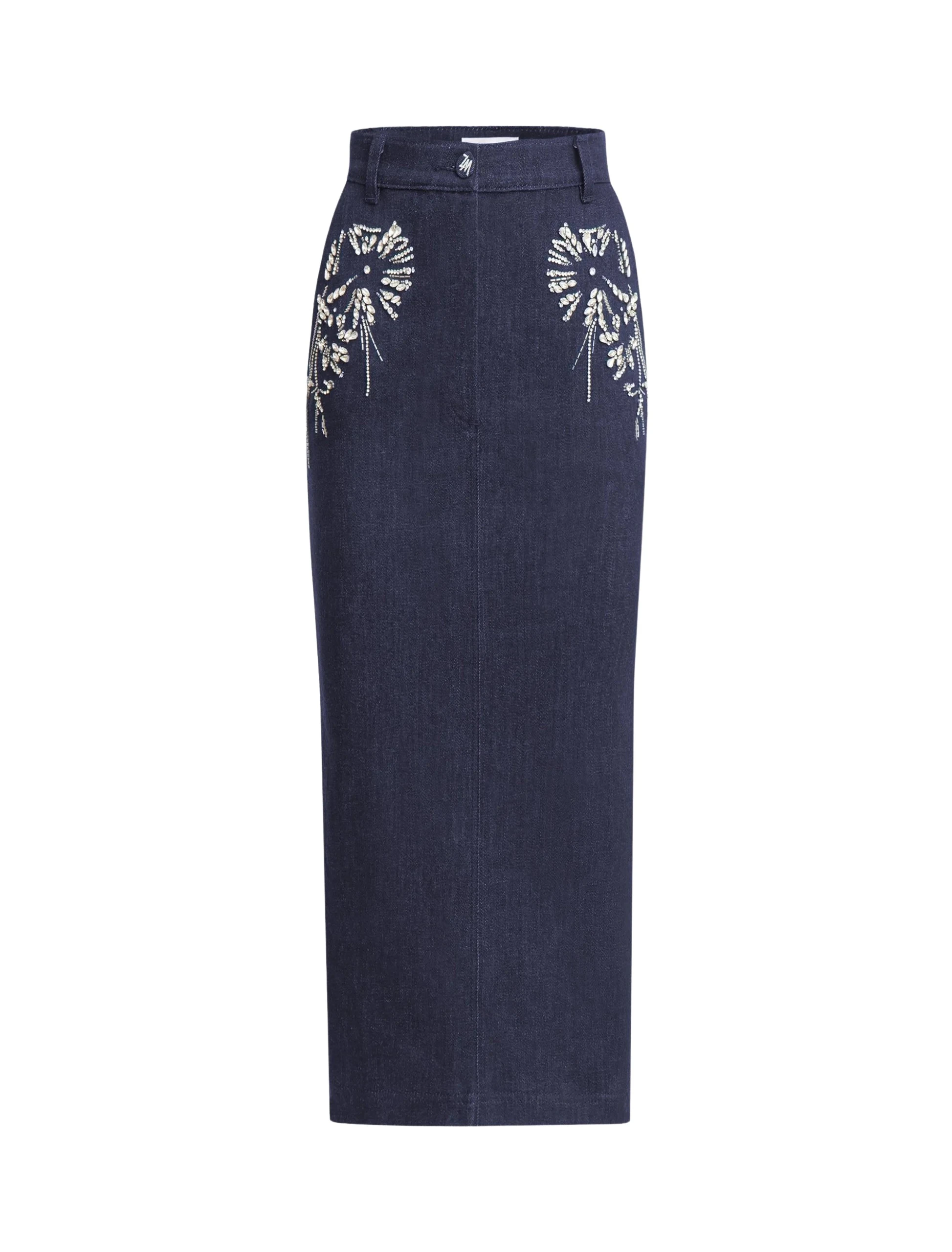 Zuhair-Murad-Denim-Embroidered-Skirt-scaled97072_nobg Zuhair Murad Skirts luxury Clothing from Luxury Handbags Marketplace