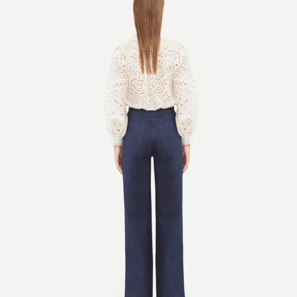 Zuhair Murad Denim Embroidered Trousers, view 4