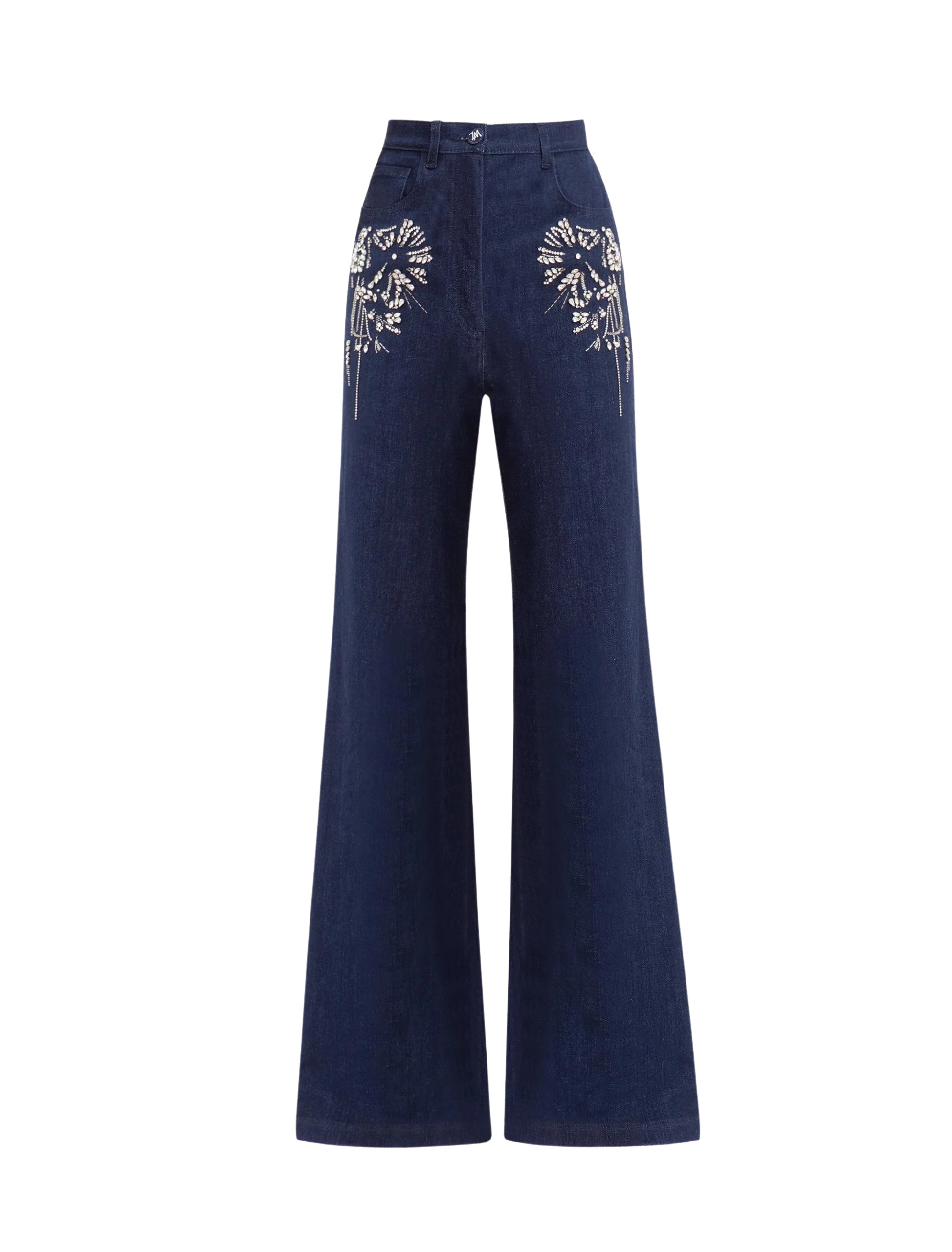 Zuhair Murad Denim Embroidered Trousers