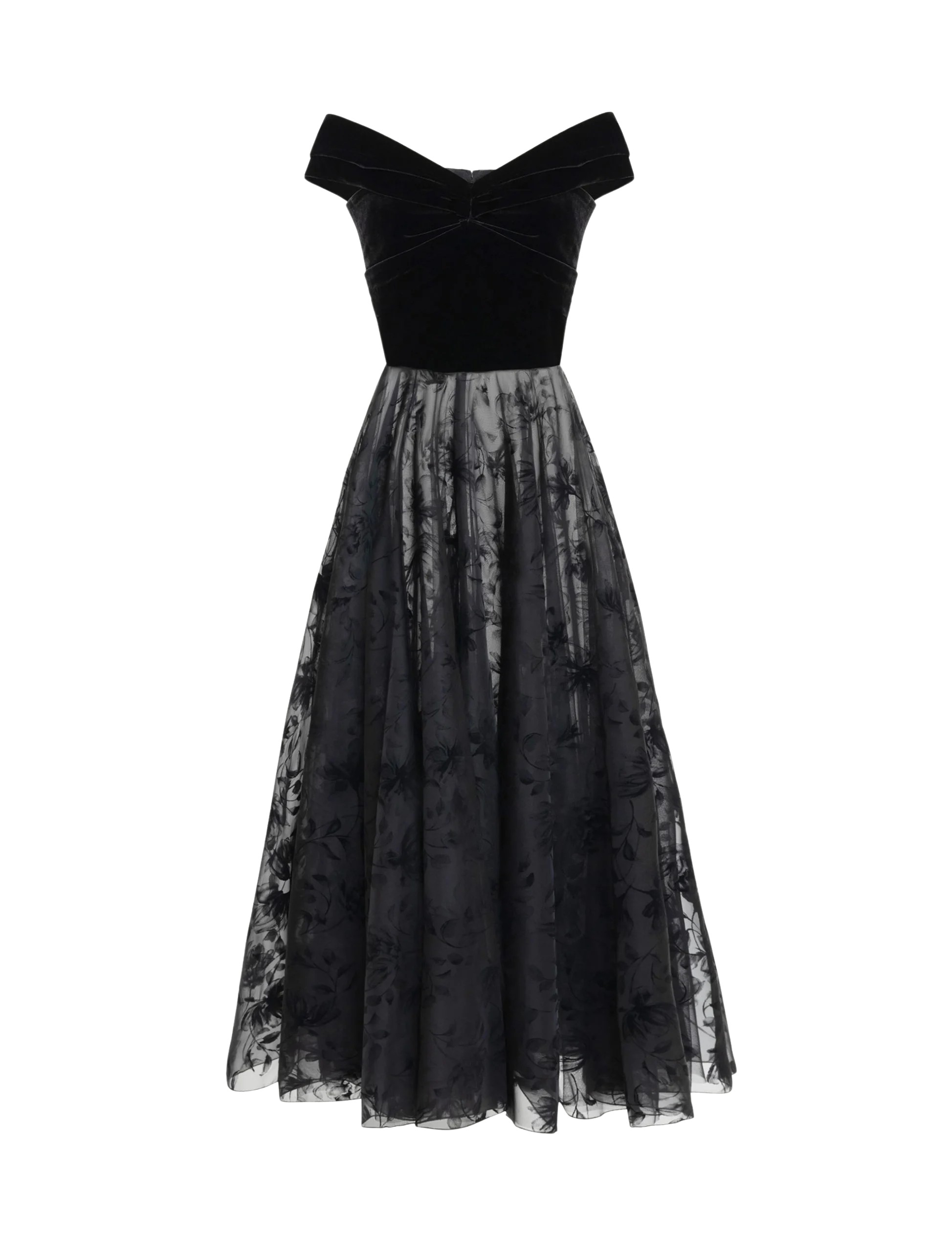 Zuhair Murad Organza & Velvet Midi Dress