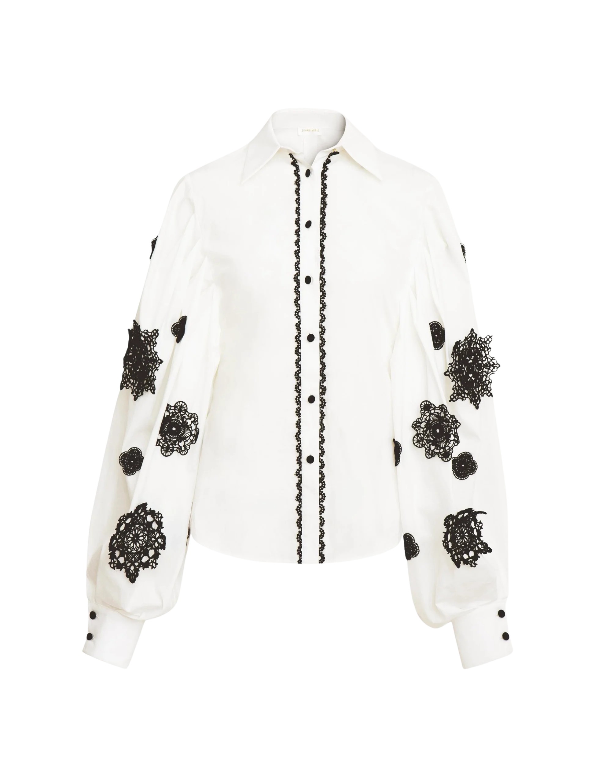 Zuhair Murad Popeline & Lace Shirt