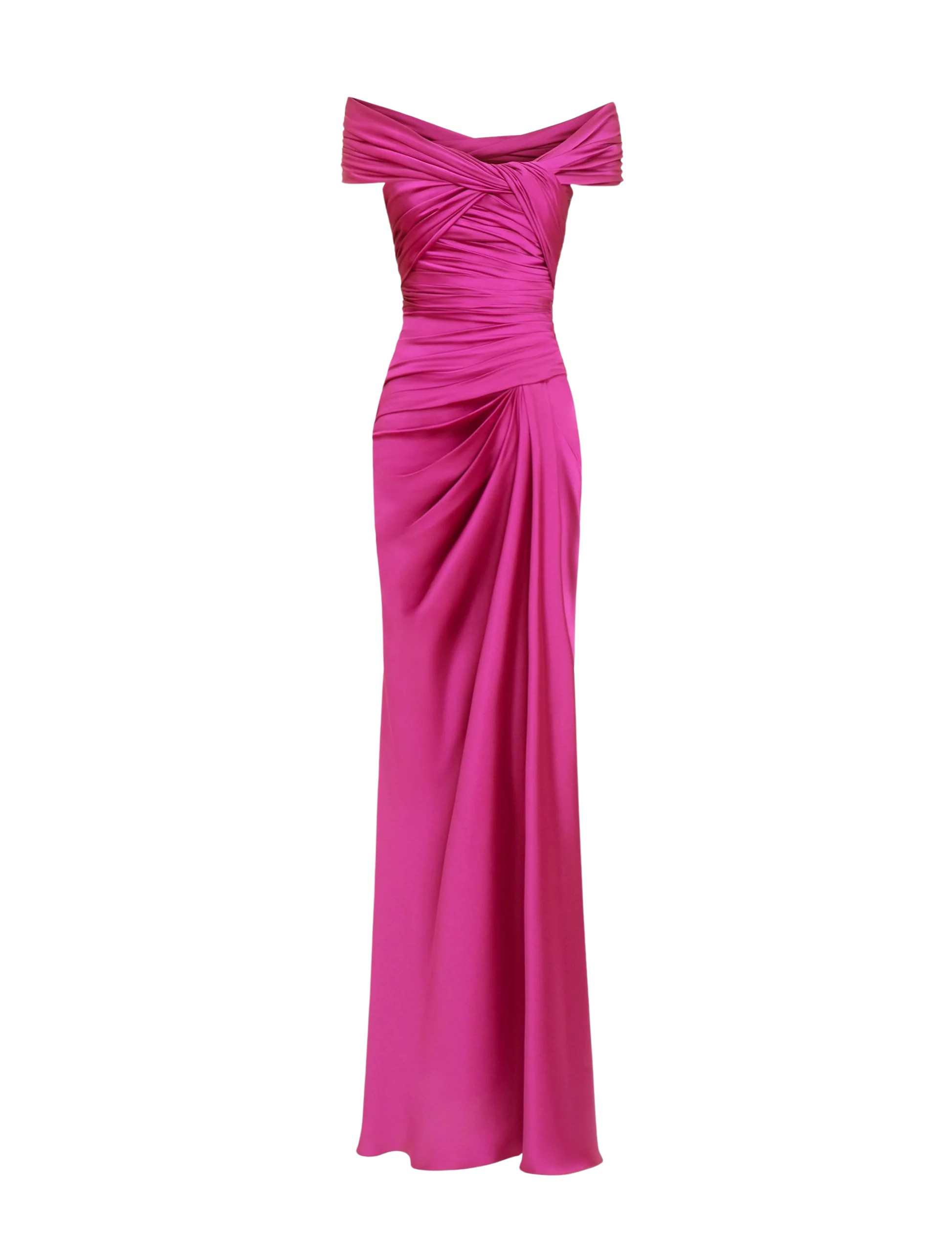 Zuhair Murad Satin Off-Shoulder Dress