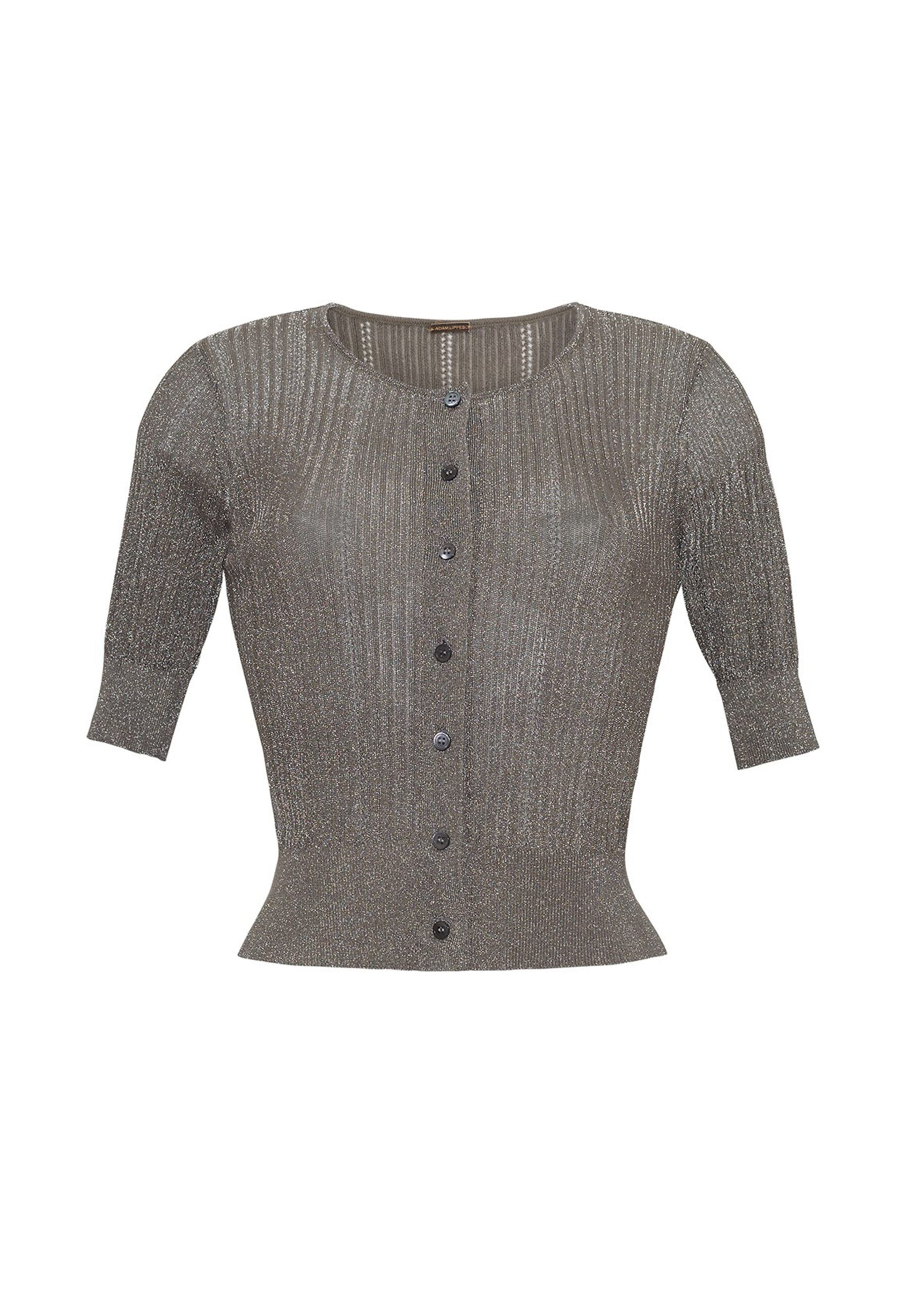 Adam Lippes Short sleeve cardigan in metallic rib Adam Lippes dress