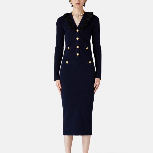Alessandra Rich Cardigan With Ruches, view 3