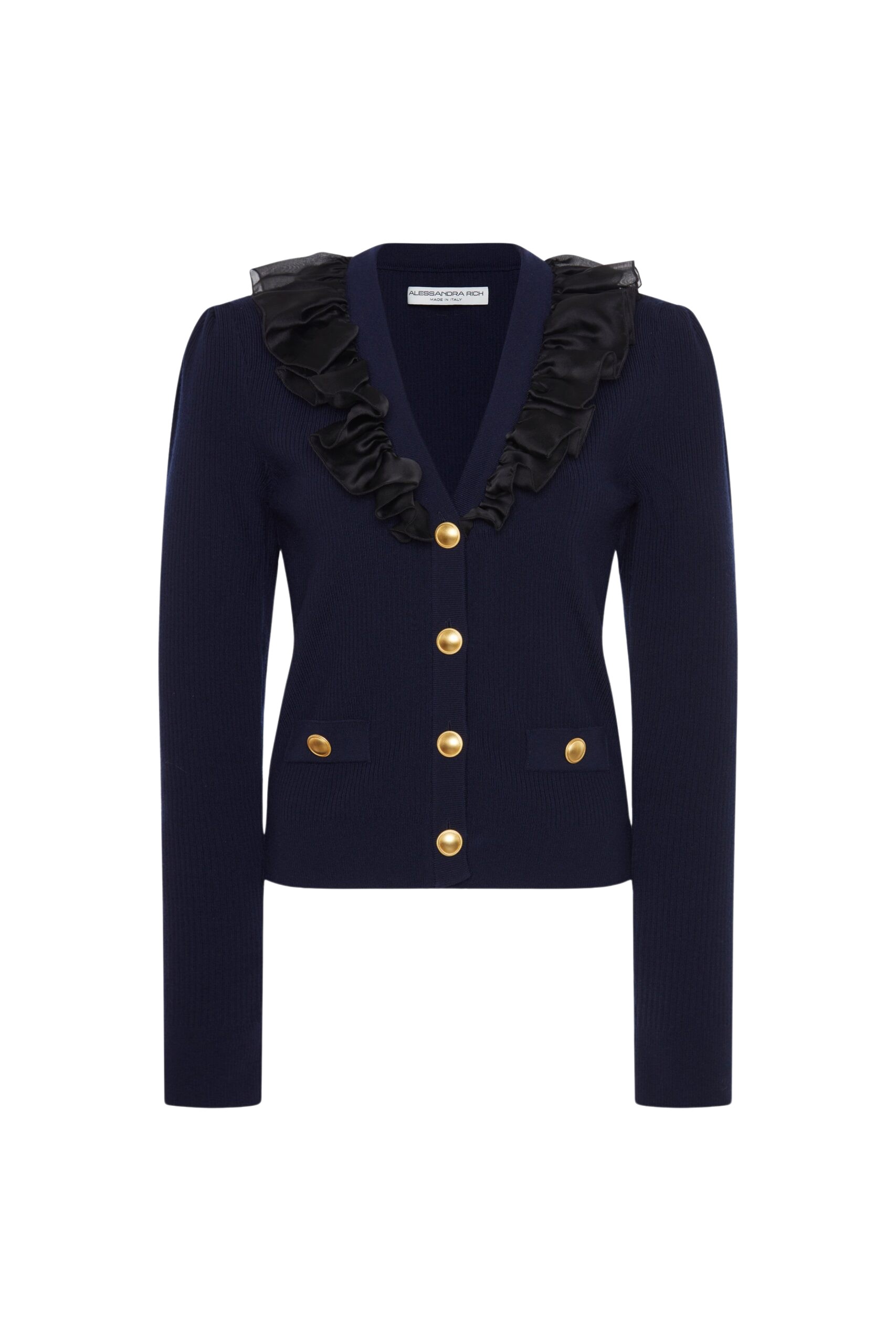 Alessandra Rich Cardigan With Ruches
