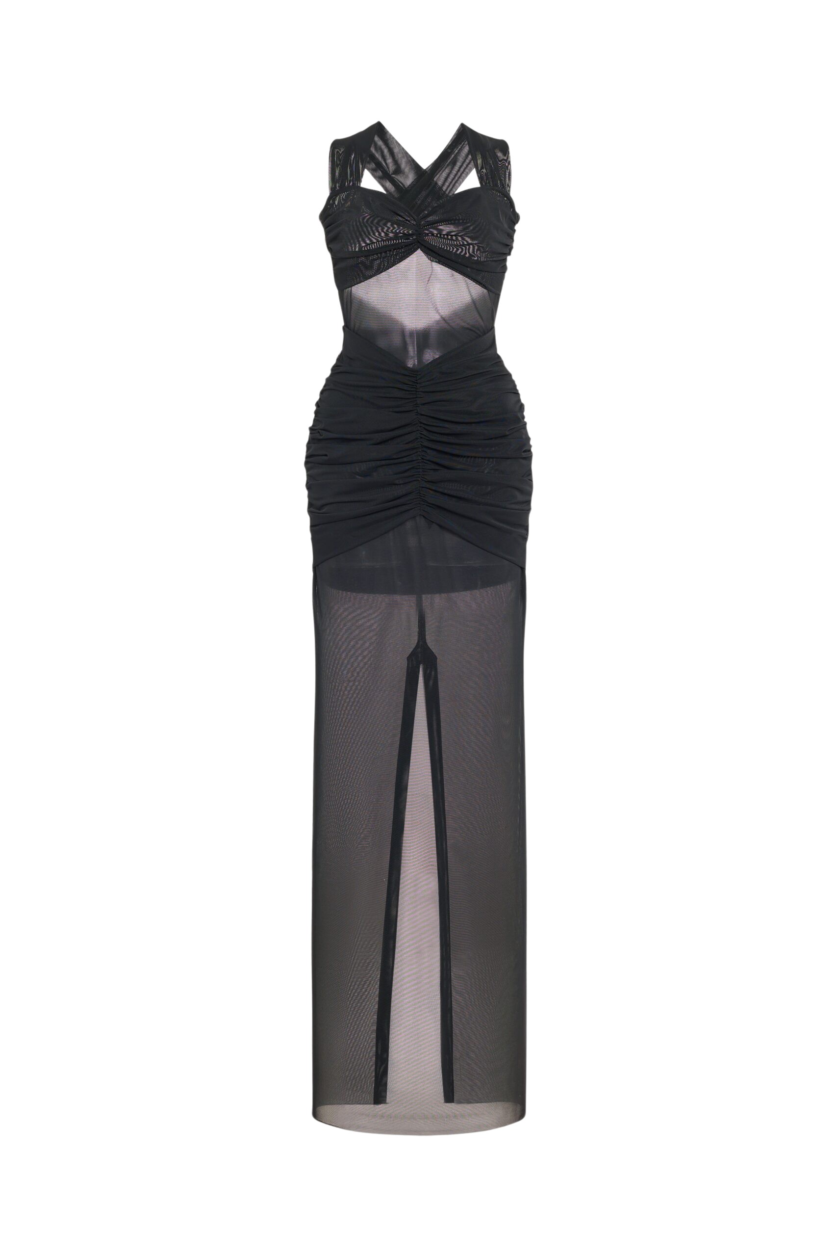 Alessandra Rich Mesh Evening Dress
