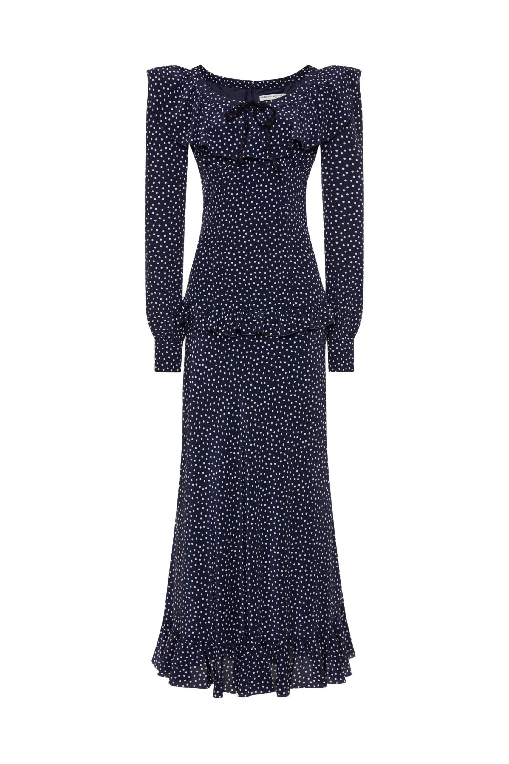 Alessandra Rich Polka Dot Dress With Volant