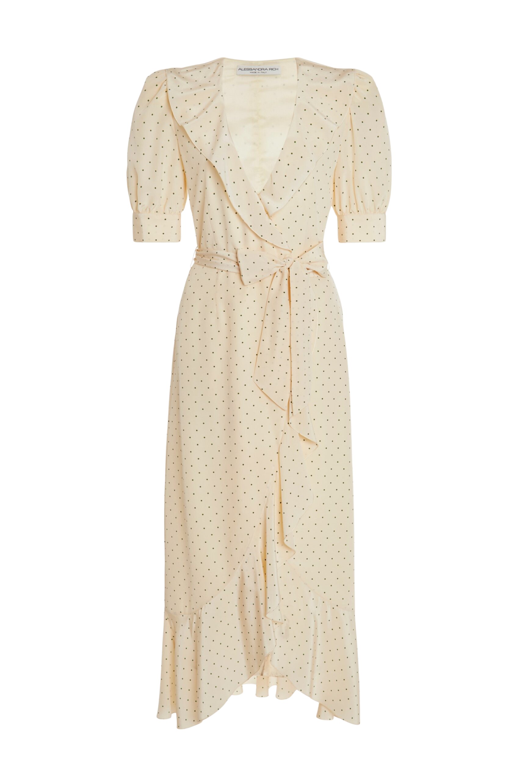 Alessandra Rich Polka Dot Wrap Dress