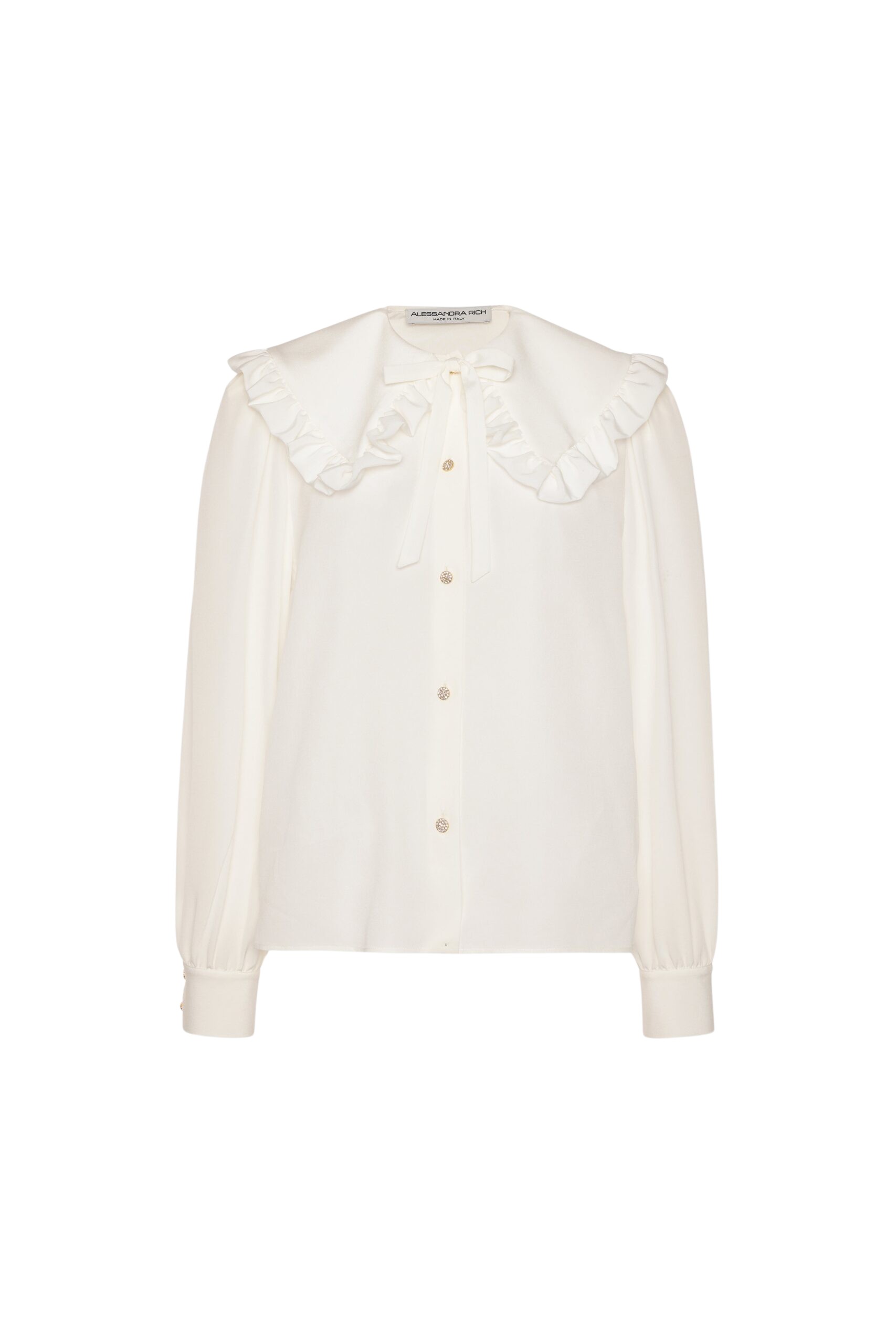 Alessandra Rich Silk Blouse With Collar