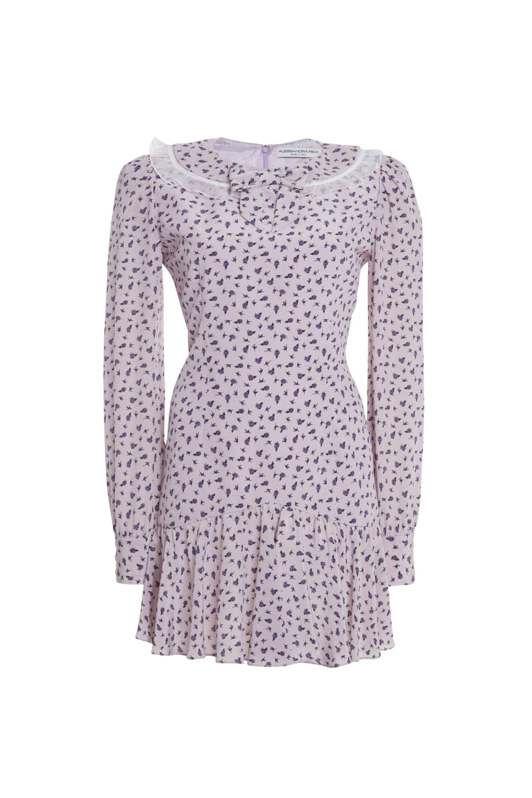 Alessandra Rich Small Rose Print Mini Dress