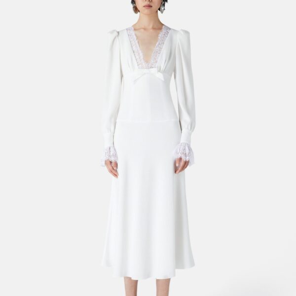 Alessandra Rich V-Neck Dress, view 3