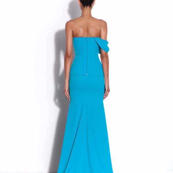 Alex Perry Draped Sleeve Longline Corset Gown in Crepe, view 3