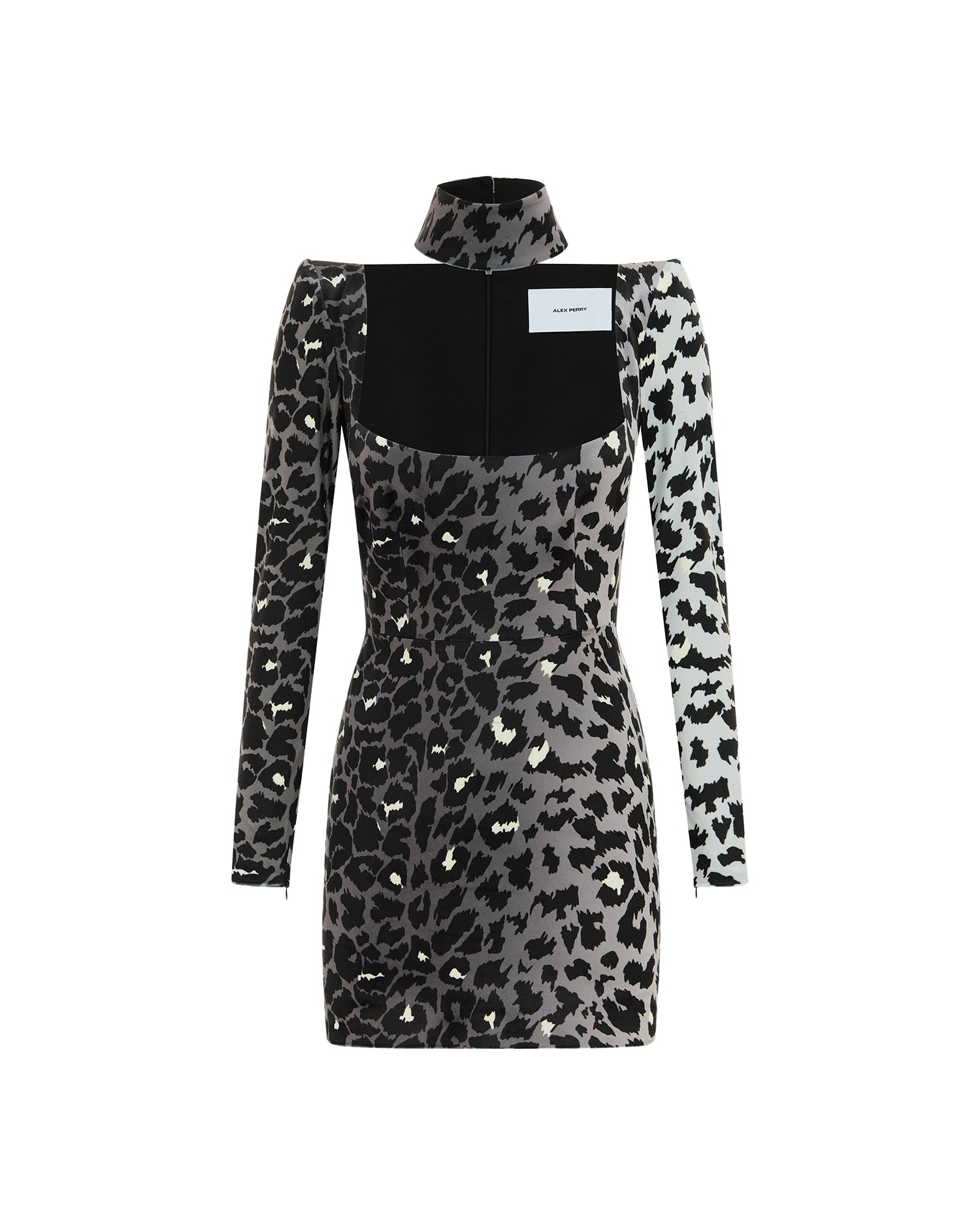 Alex Perry Long Sleeve Mini Dress in Printed Velvet
