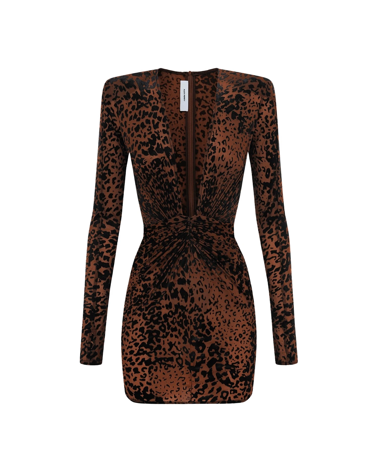 Alex-Perry-Long-Sleeve-V-Mini-Dress-in-Leopard-Burnout63279_nobg Alex Perry Dresses luxury Clothing from Luxury Handbags Marketplace