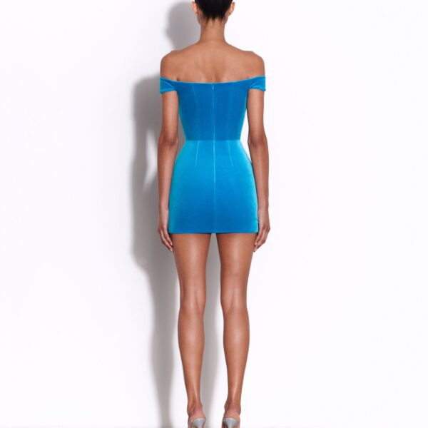 Alex Perry Off Shoulder Corset Mini Dress in Velvet, view 3