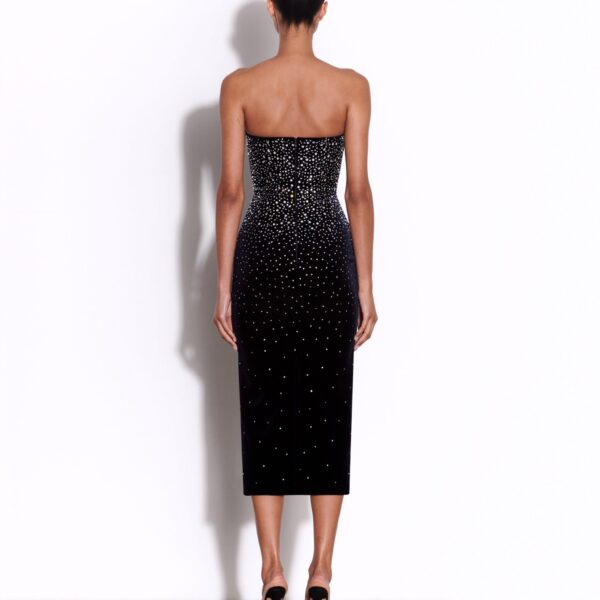 Alex Perry Strapless Dress in Crystal Velvet, view 3