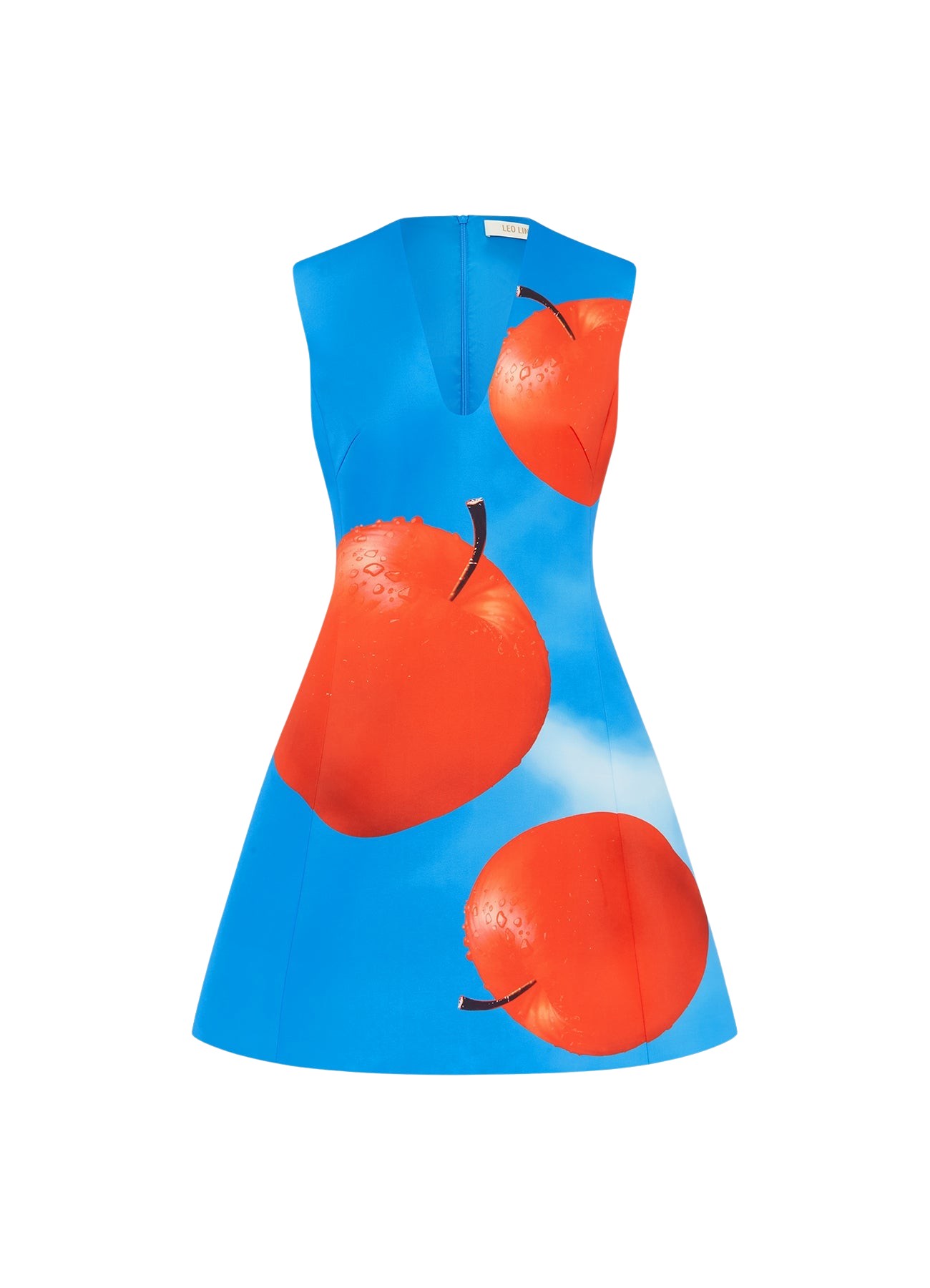 Leo Lin Briana V Neck Mini Dress – Apple Print
