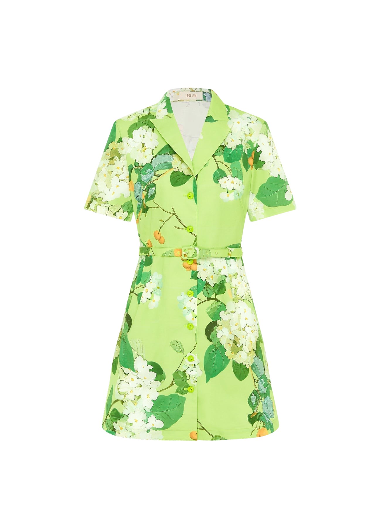 Leo Lin Brigitte Mini Dress – Hydrangea in Lime