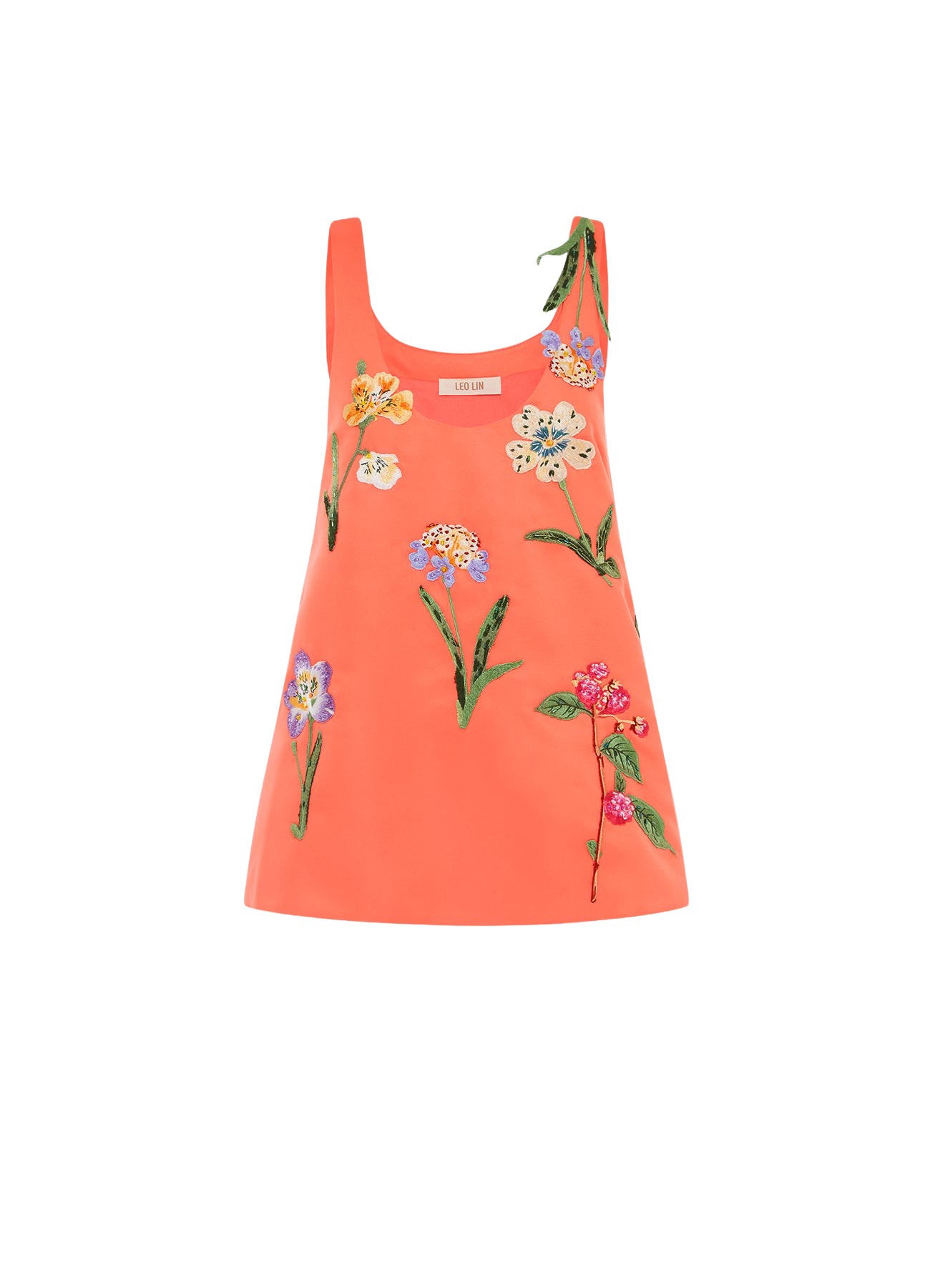 Leo Lin Helaine Embroidered Top – Wild Flower in Coral