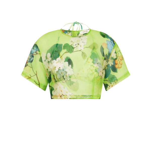 Leo Lin Indie Sleeve Top – Hydrangea Print in Lime
