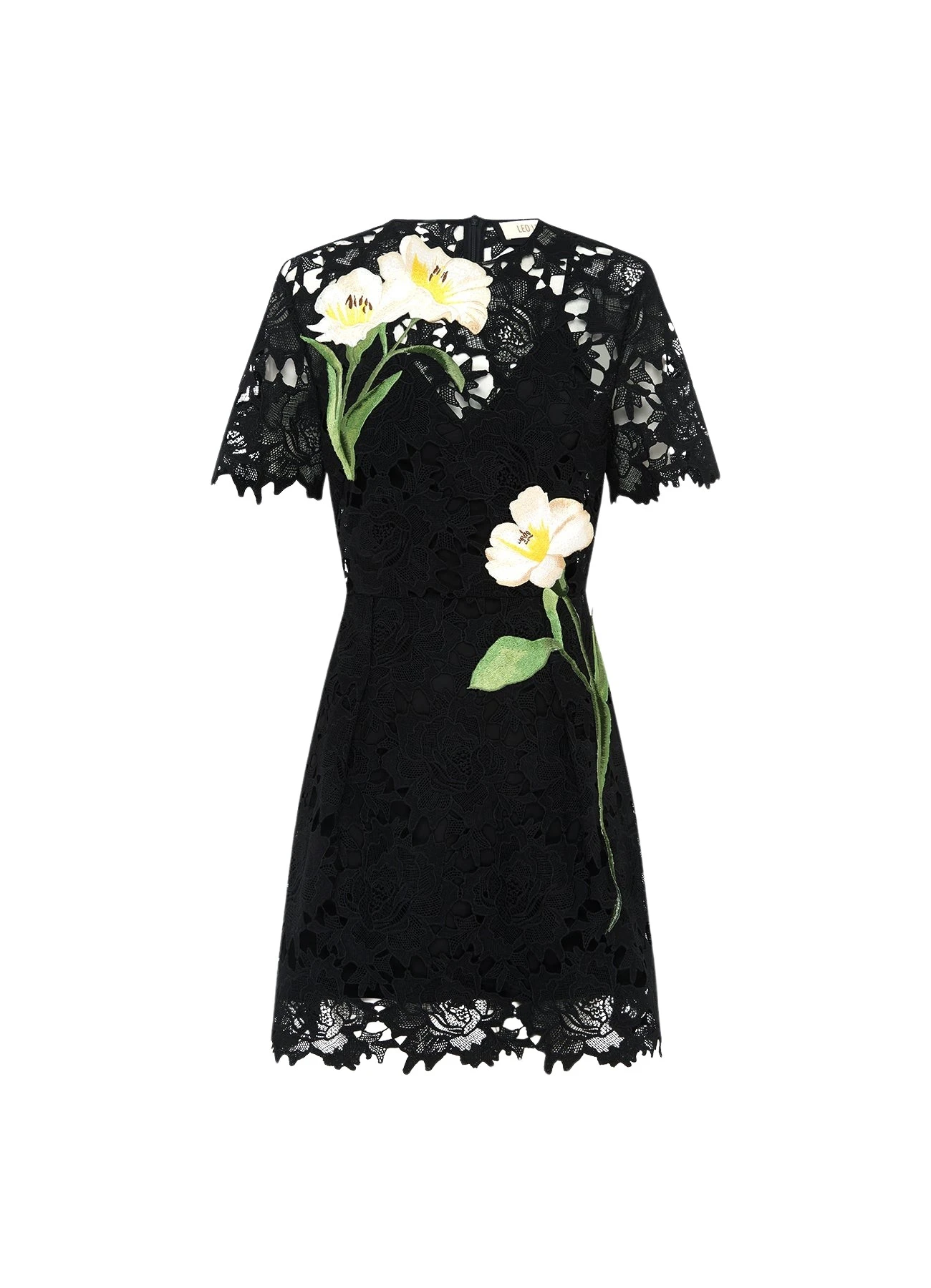 Leo-Lin-Margot-Embroidered-Lace-Mini-Dress-Ebony93753_nobg Leo Lin Dresses luxury Clothing from Luxury Handbags Marketplace
