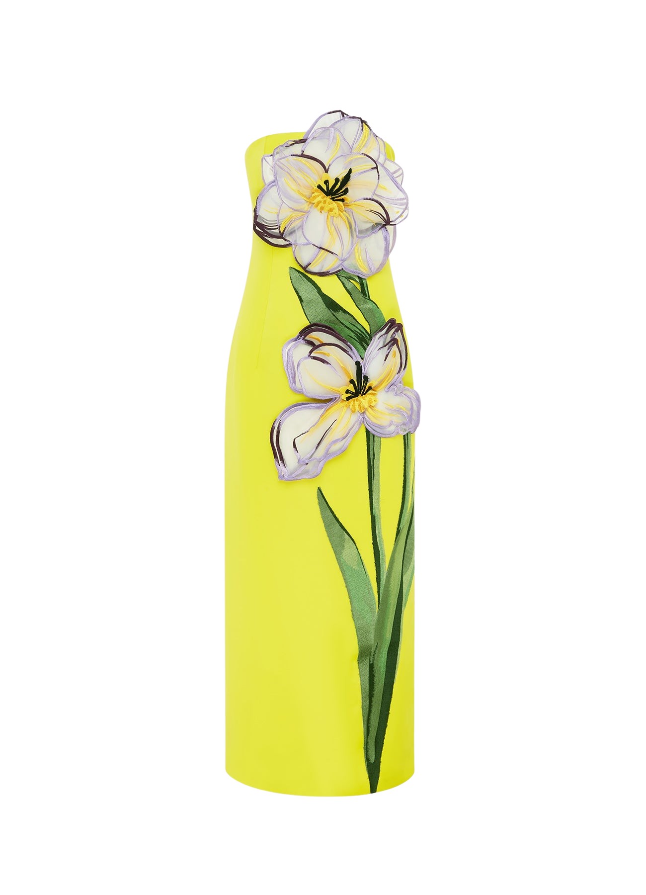 Leo Lin Rayna Appliqué Floral Maxi Dress – Iris Print in Yellow