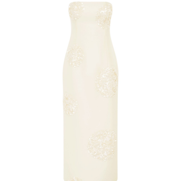Leo Lin Rayna Embellished Bustier Maxi Dress – Cream