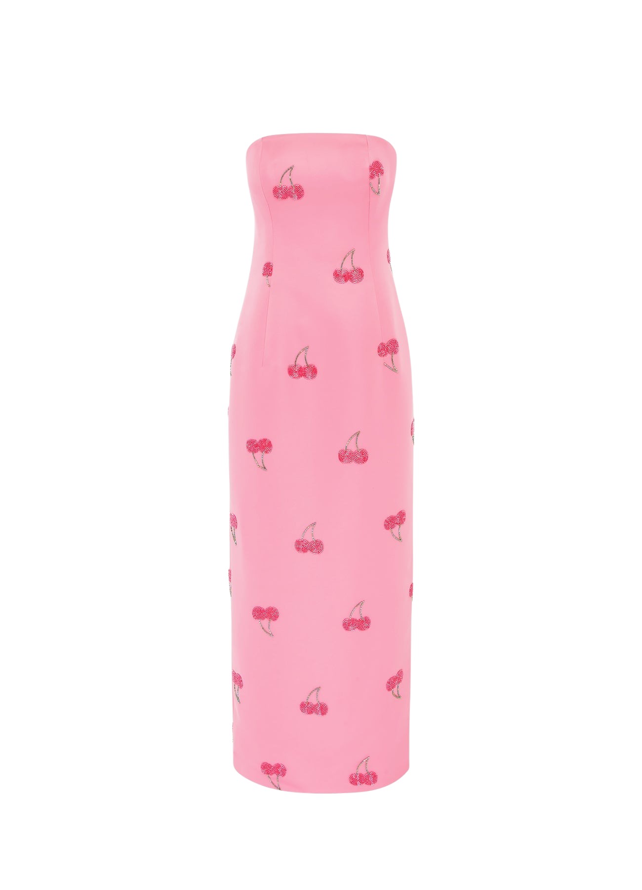 Leo Lin Rayna Embellished Bustier Maxi Dress – Pink Cherry Beading