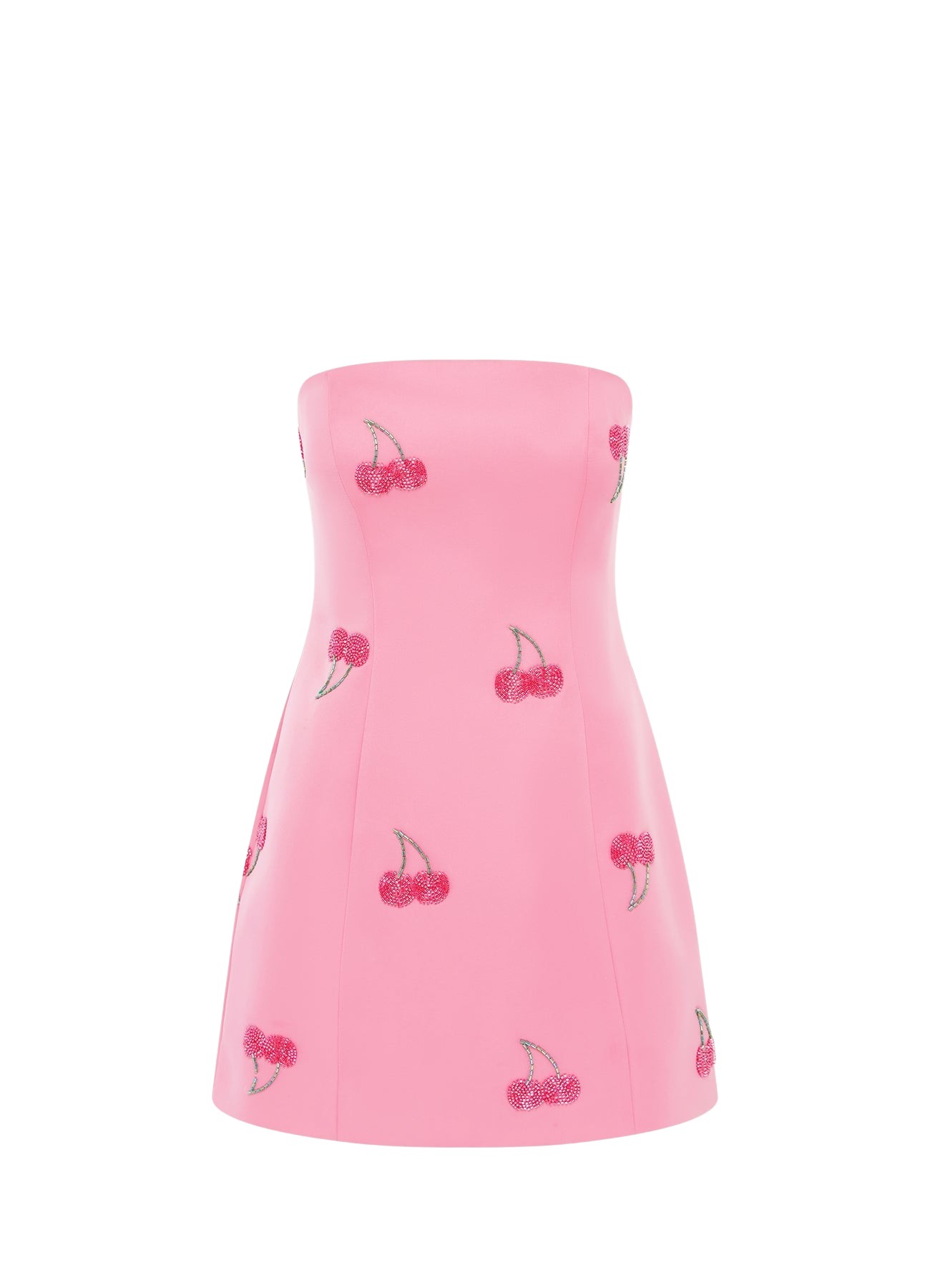 Leo Lin Roselle Embellished Bustier Mini Dress – Pink Cherry Beading