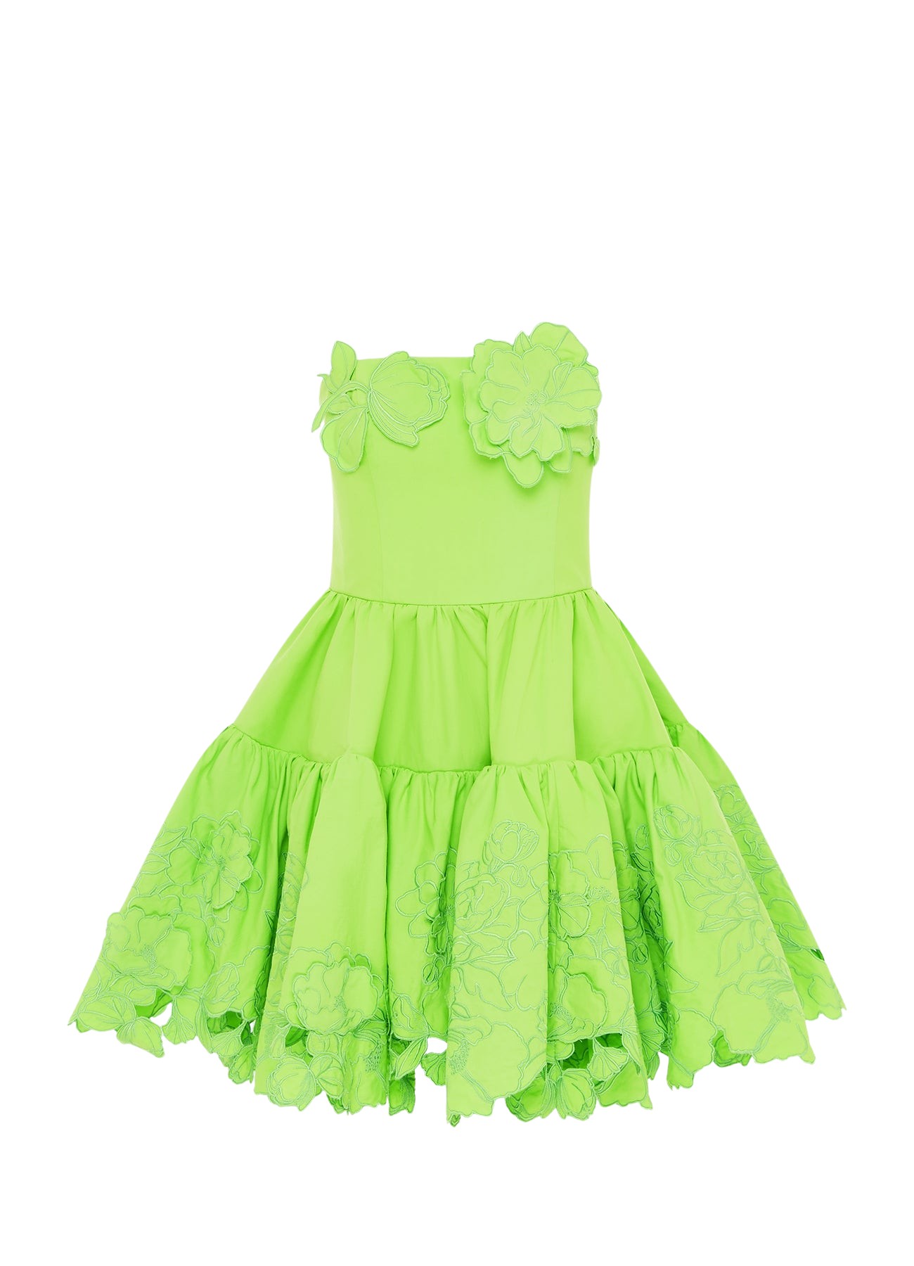 Leo Lin Skye Appliqué Bustier Mini Dress – Lime