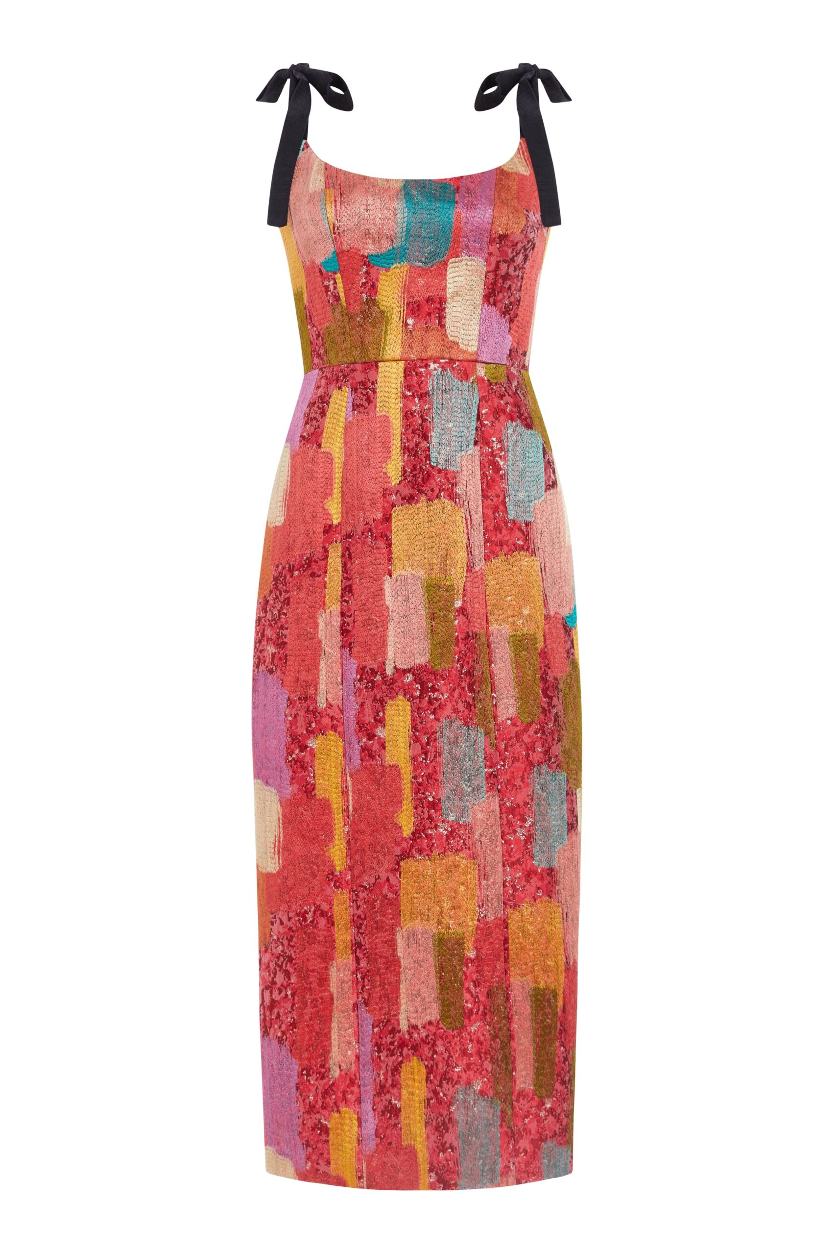 Markarian Acacia Brushstroke Brocade Corset Dress Markarian