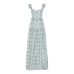Markarian Arabella Blue and Pink Floral Corset Gown Markarian