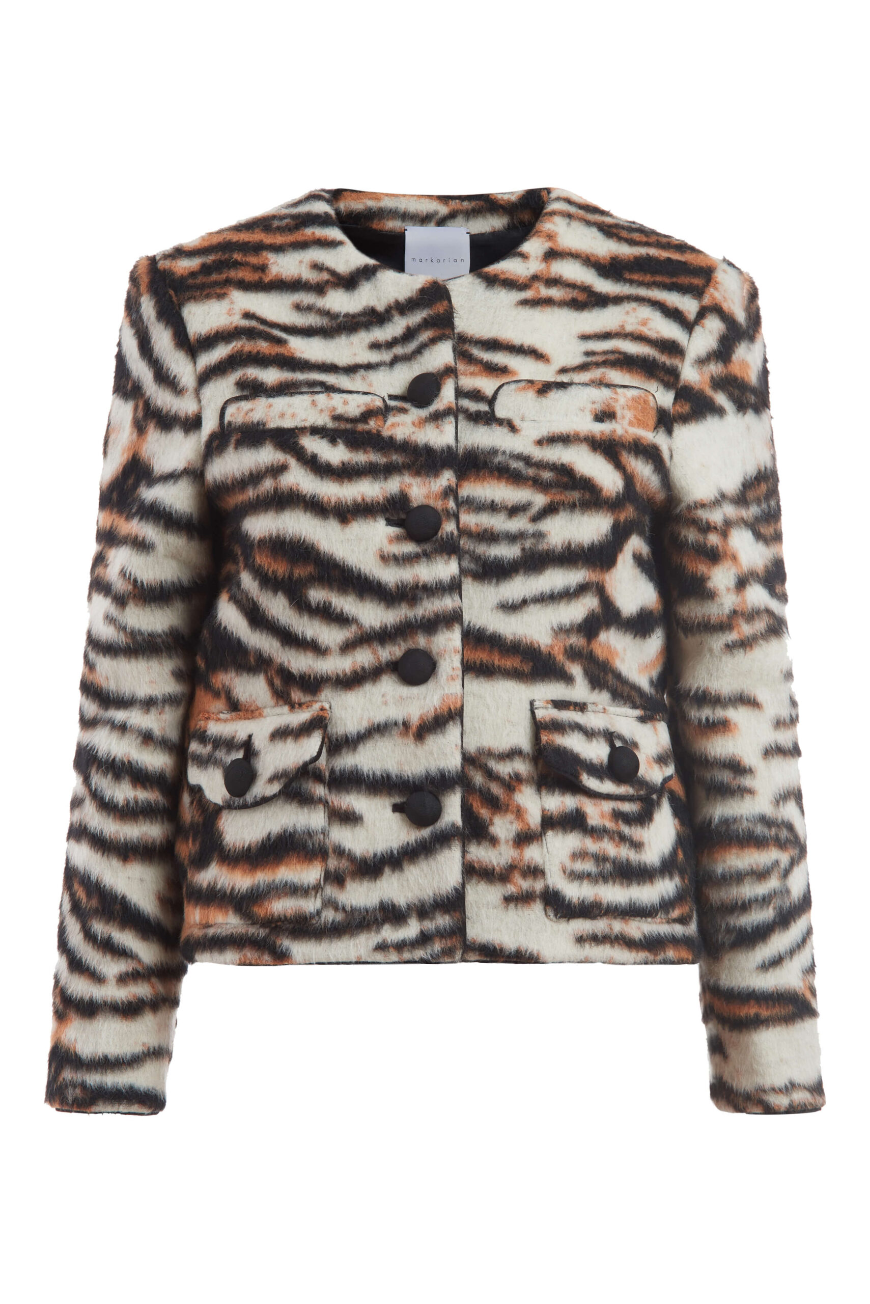 Markarian Bengal Wool Tiger Print Jacket Markarian
