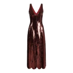 Markarian Brandy Maroon Paillette Midi Dress Markarian