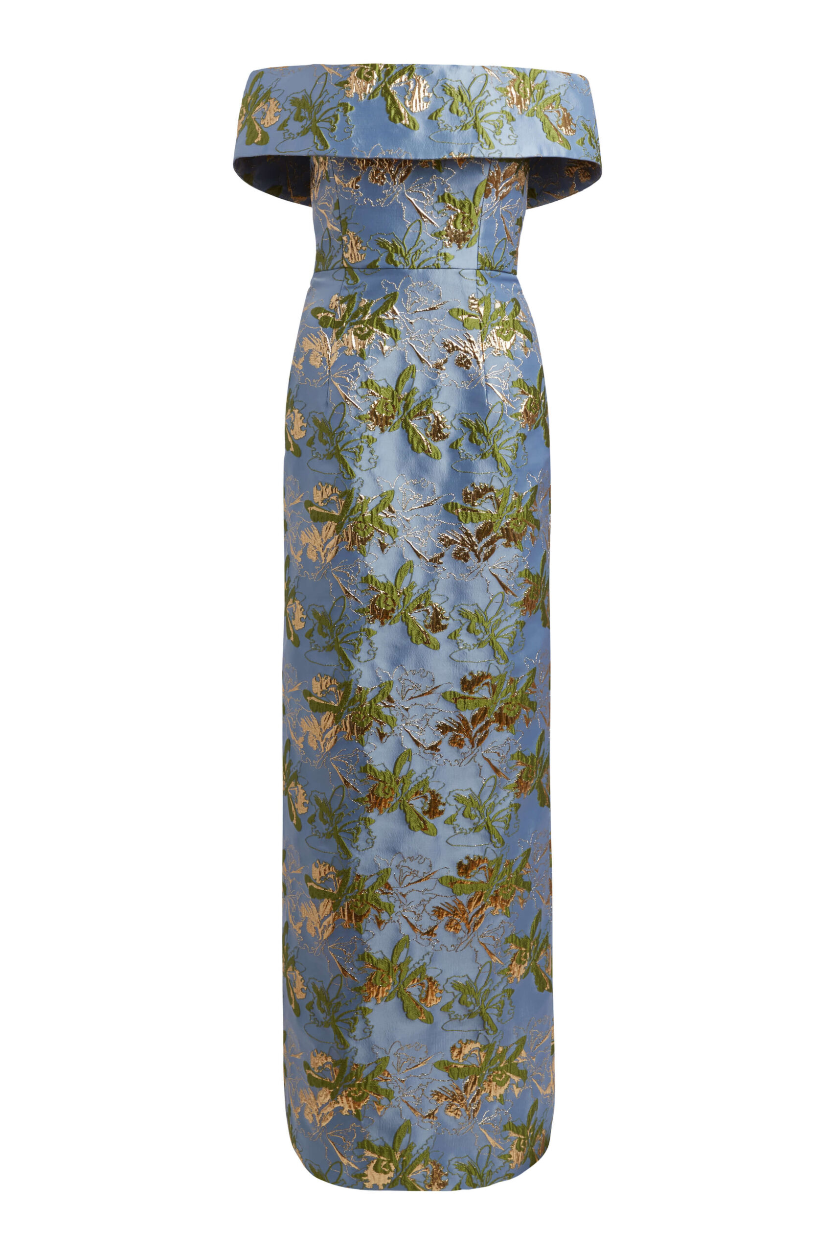 Markarian Clover Metallic Brocade Column Gown Markarian