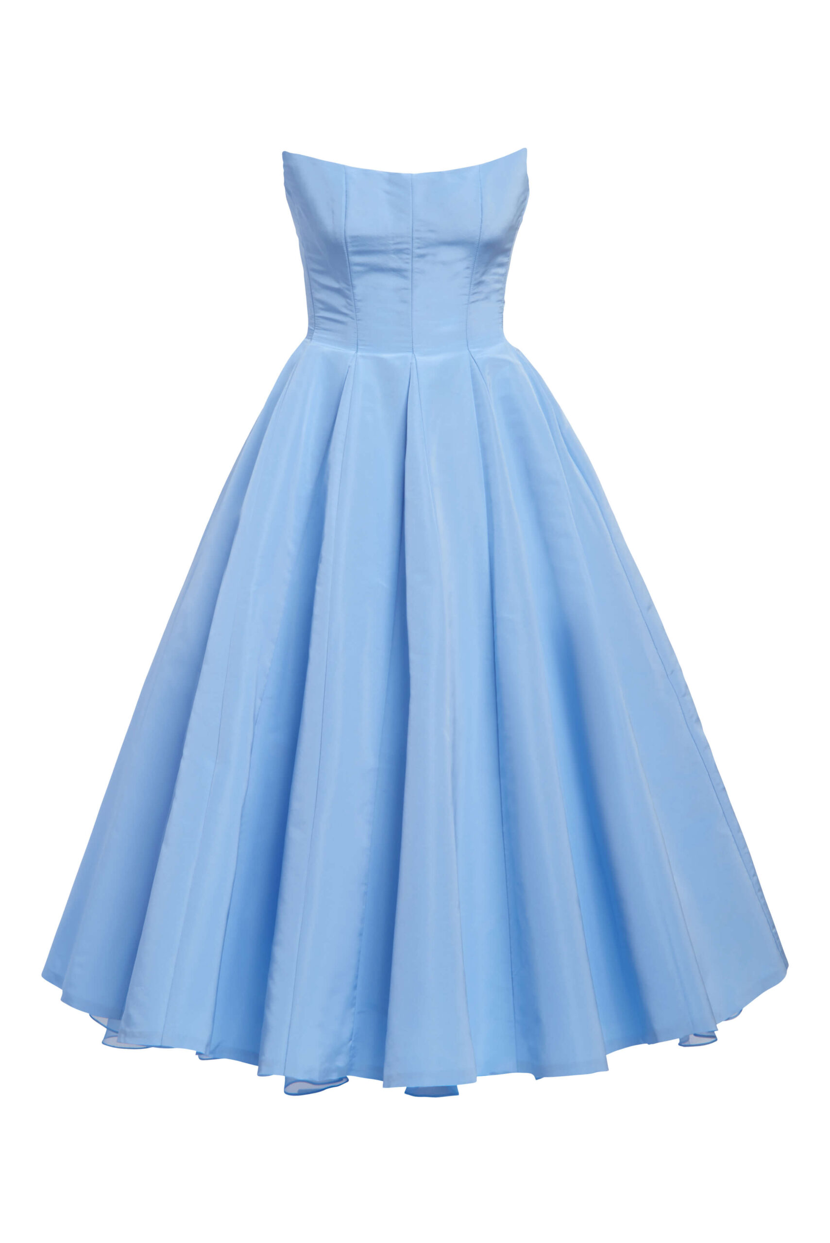 Markarian Fiorela Light Blue Strapless Midi Dress Markarian
