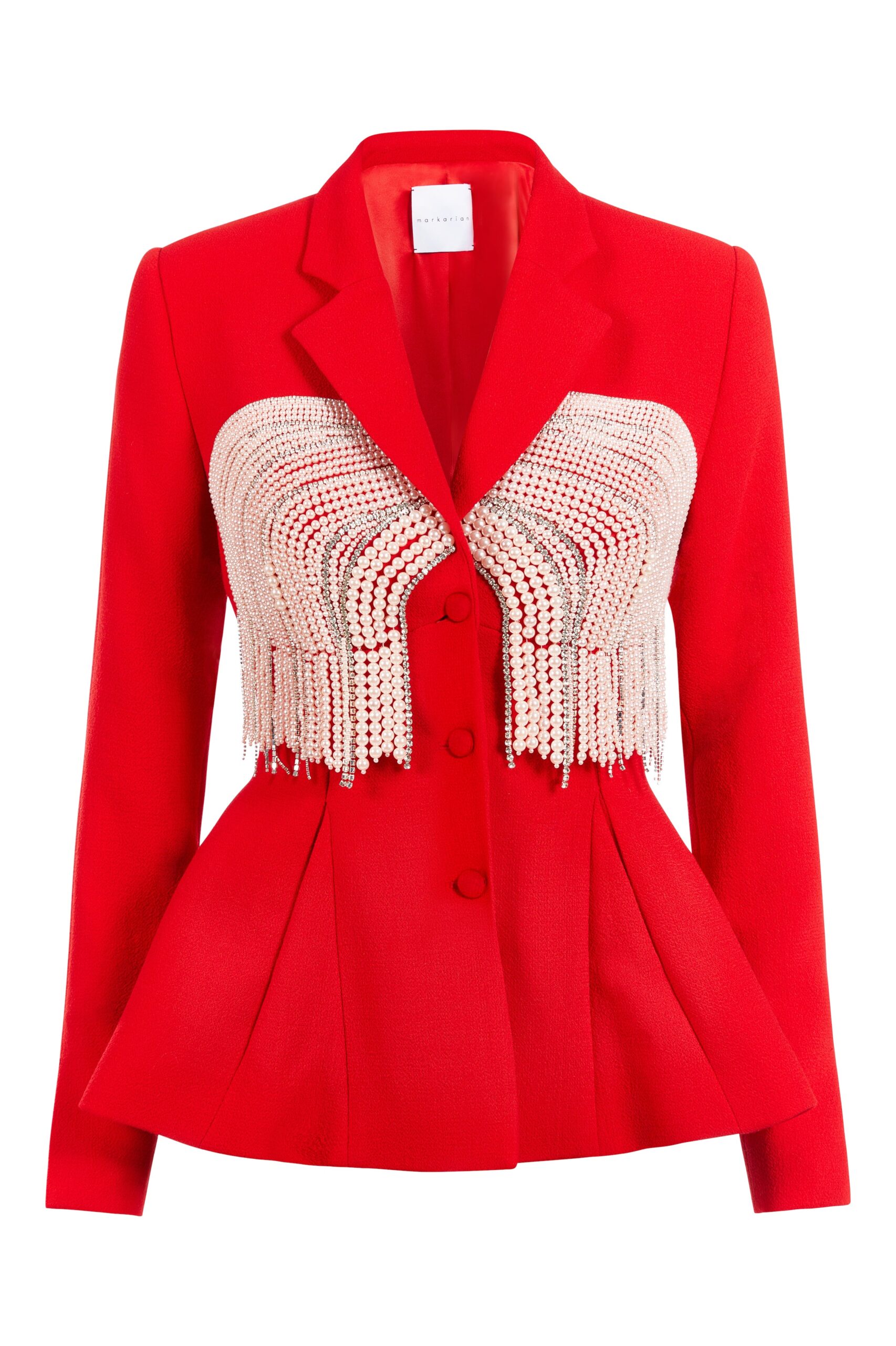 Markarian Lynn Red Crepe Blazer Markarian