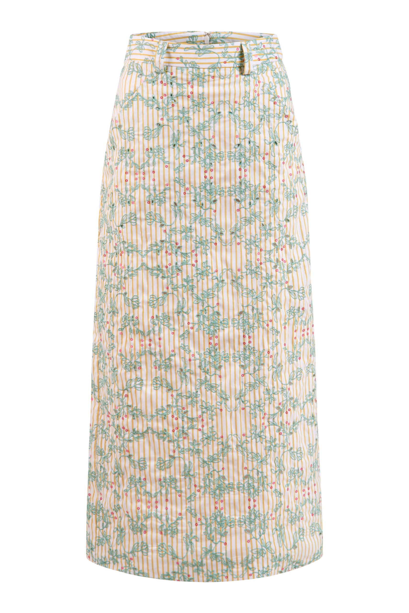 Markarian Natalie Striped Eyelet Pencil Skirt Markarian