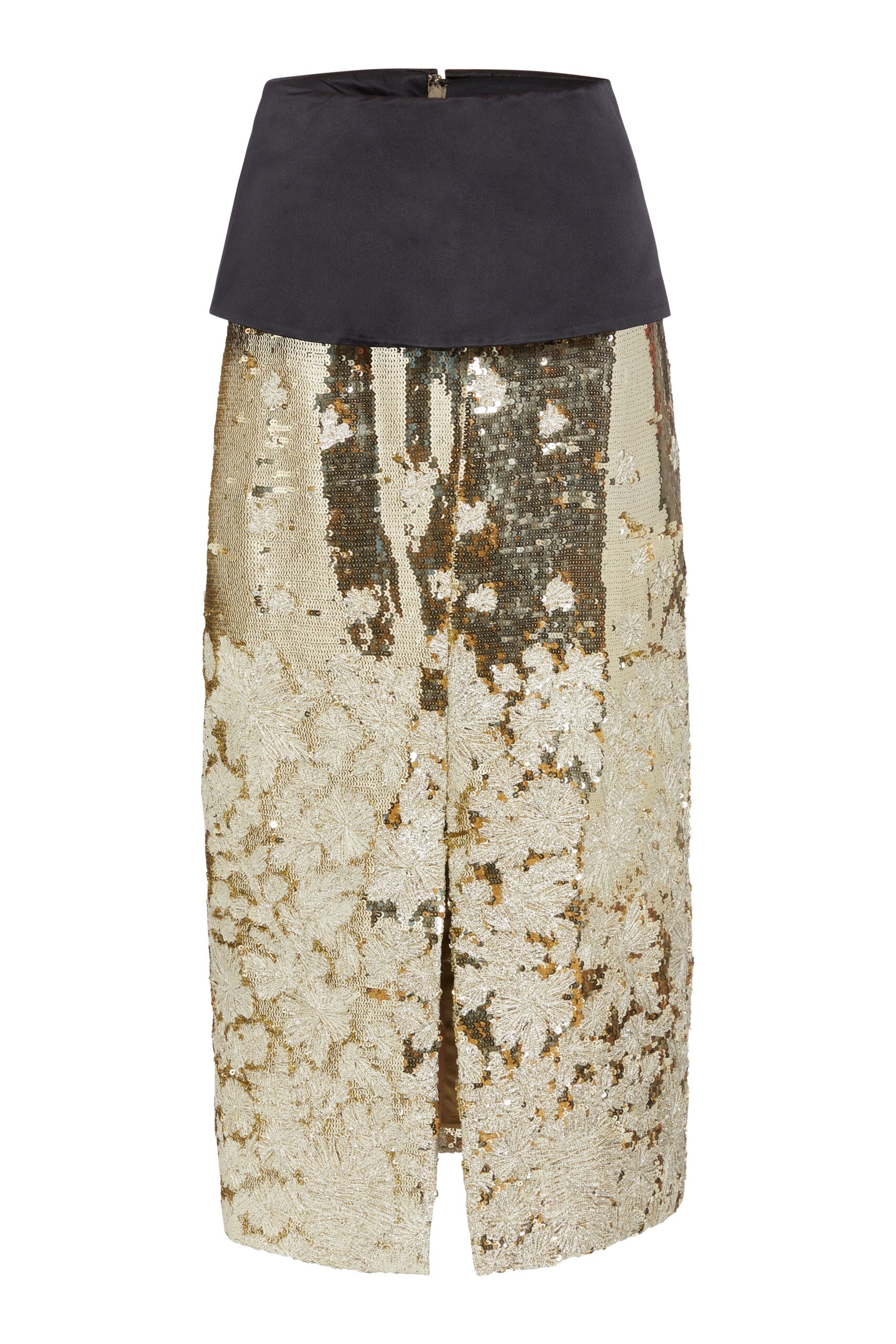 Markarian Rosa Gold Floral Sequin Skirt Markarian
