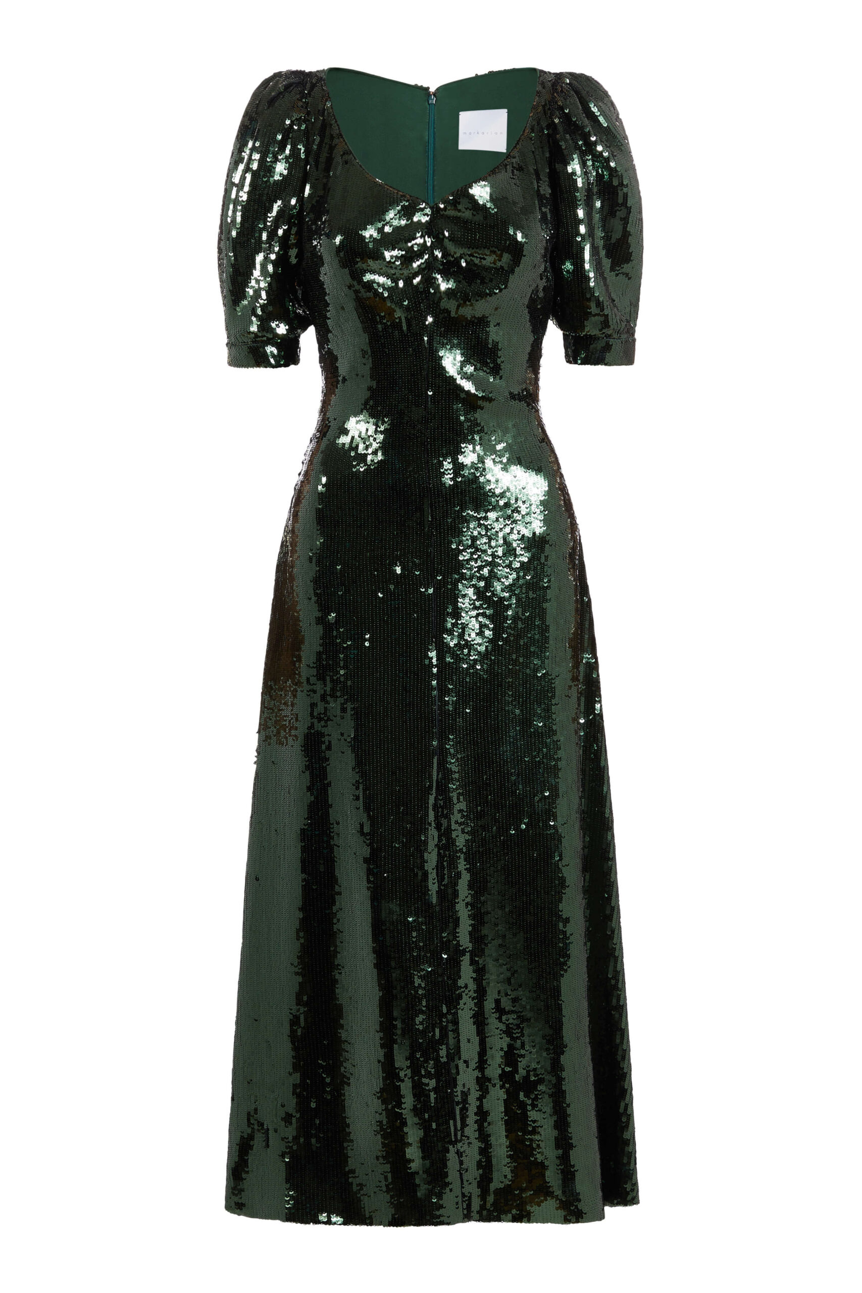 Markarian September Emerald Paillette Midi Dress Markarian