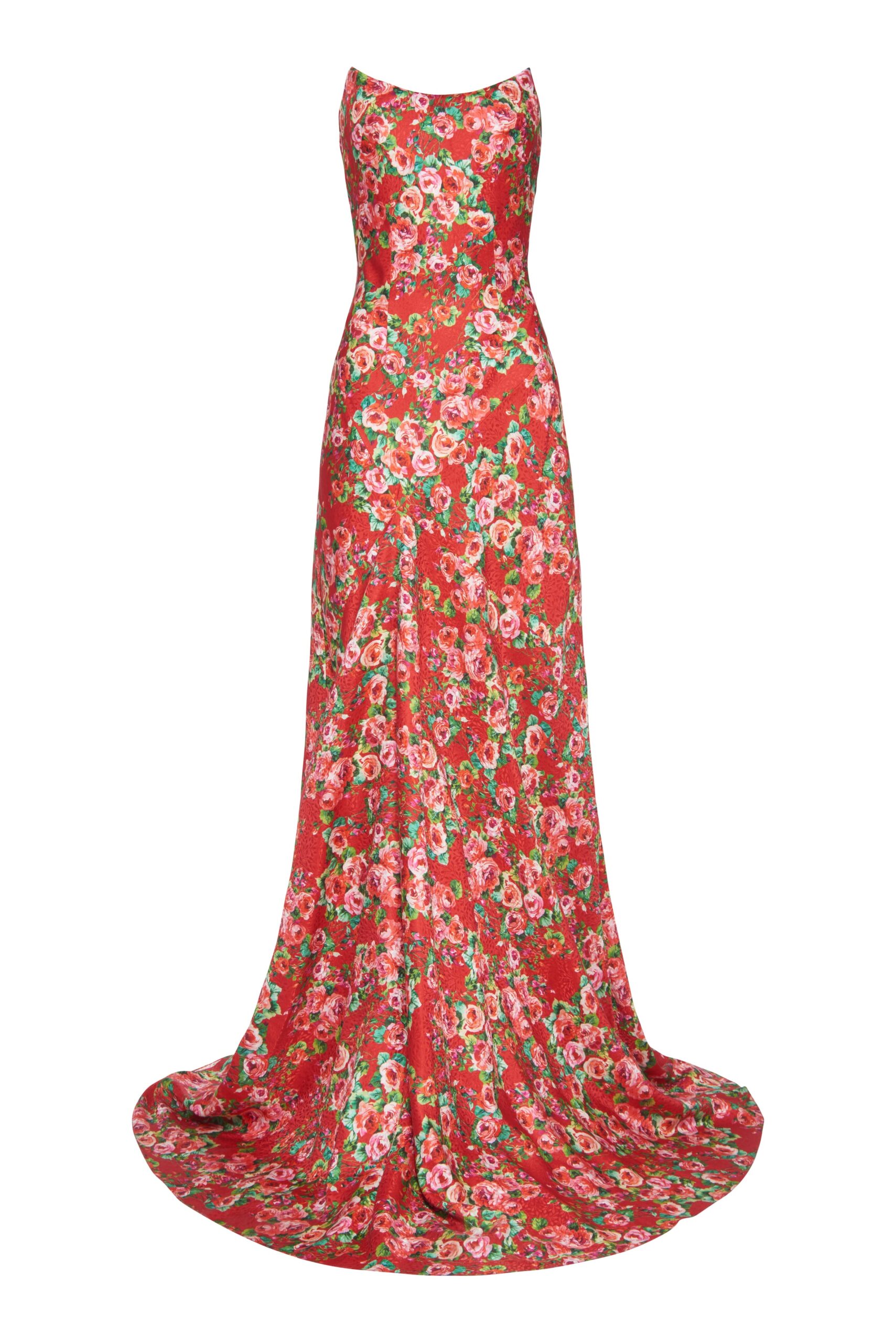 Markarian Tallulah Rose Floral Strapless Gown Markarian