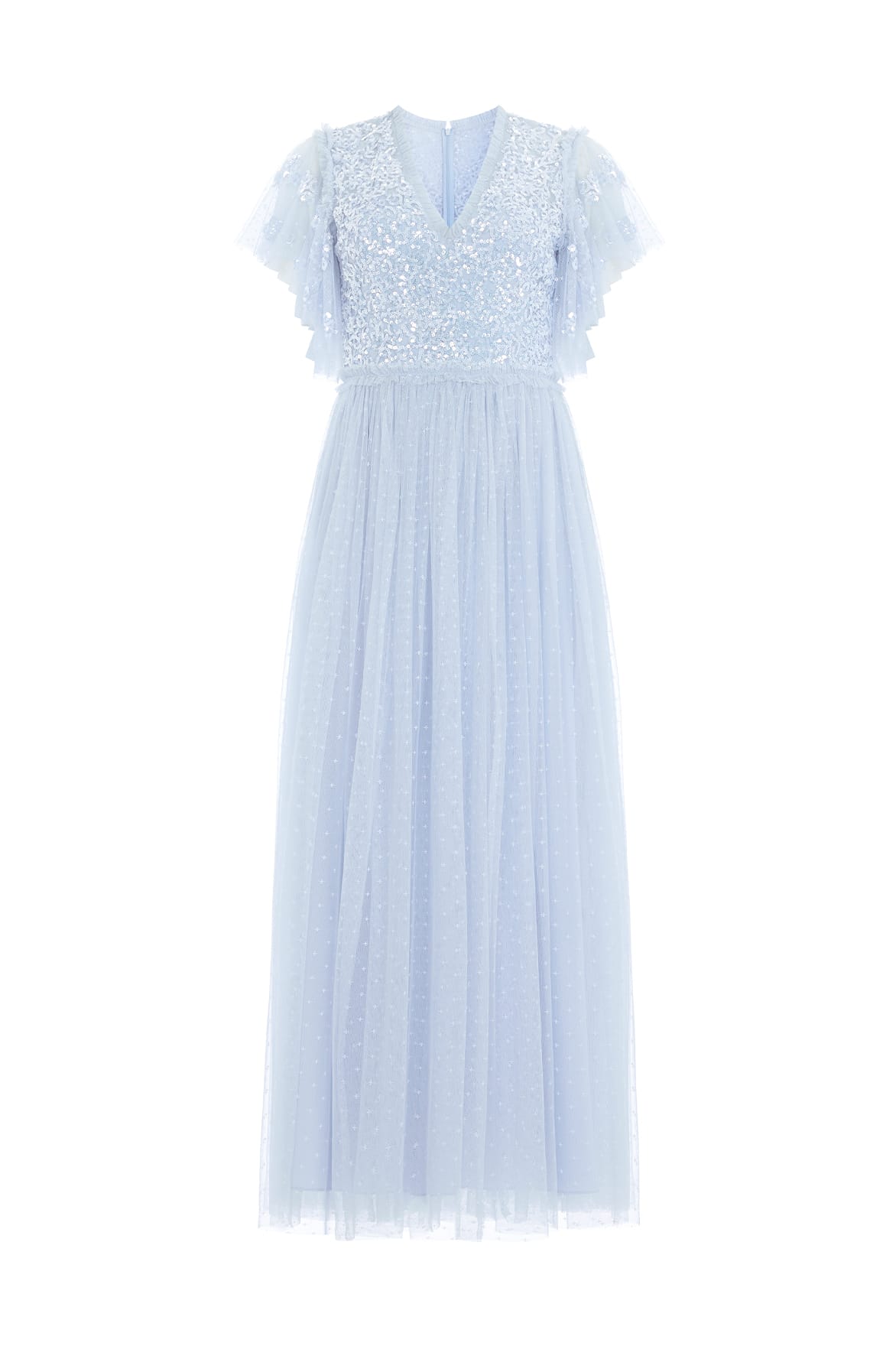 Needle and Thread Floral Lace Bodice V-Neck Ankle Gown